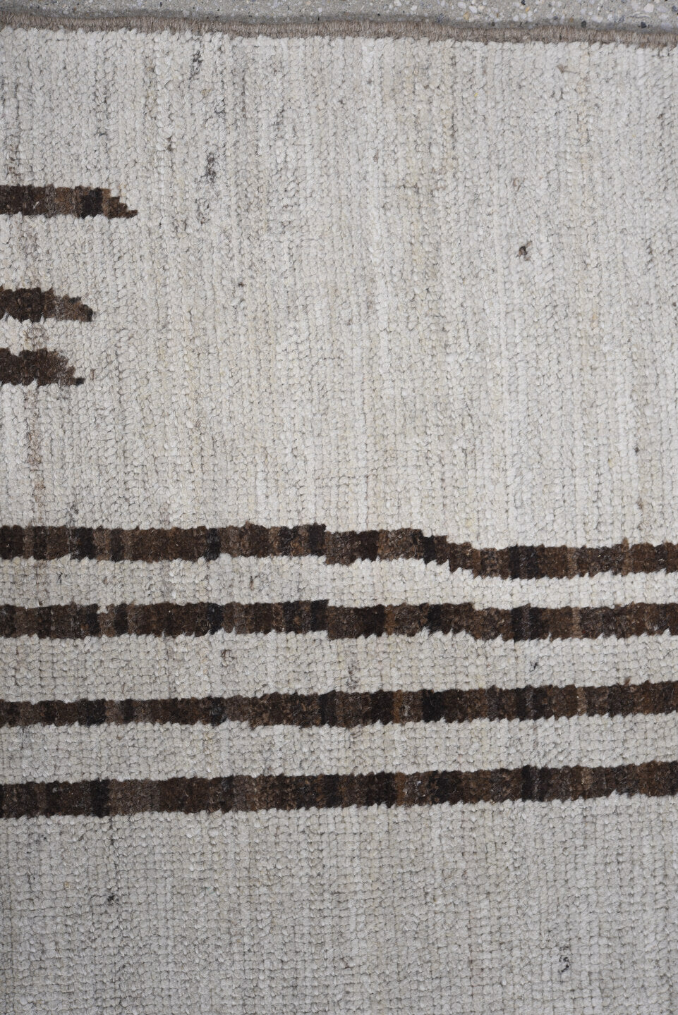 9' x 11' one-of-a-kind handmade vintage Tulu large size rug. Color palette: ivory, brown, taupe, charcoal, beige, gray