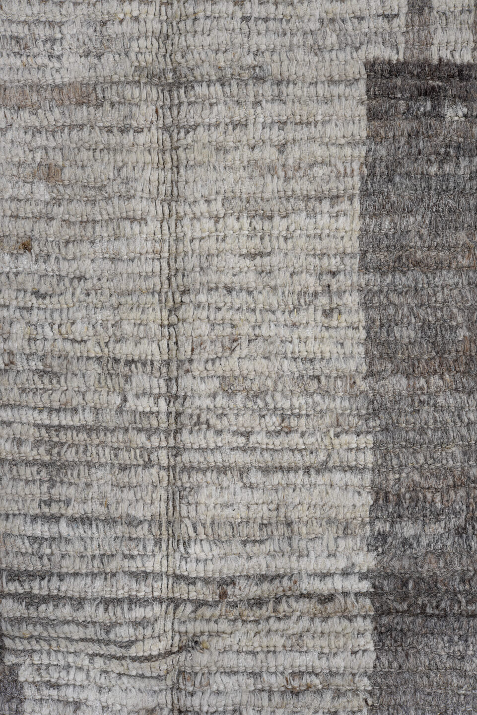 10' x 13' one-of-a-kind handmade vintage Tulu large size rug. Color palette: ivory, gray, taupe, charcoal, brown, beige