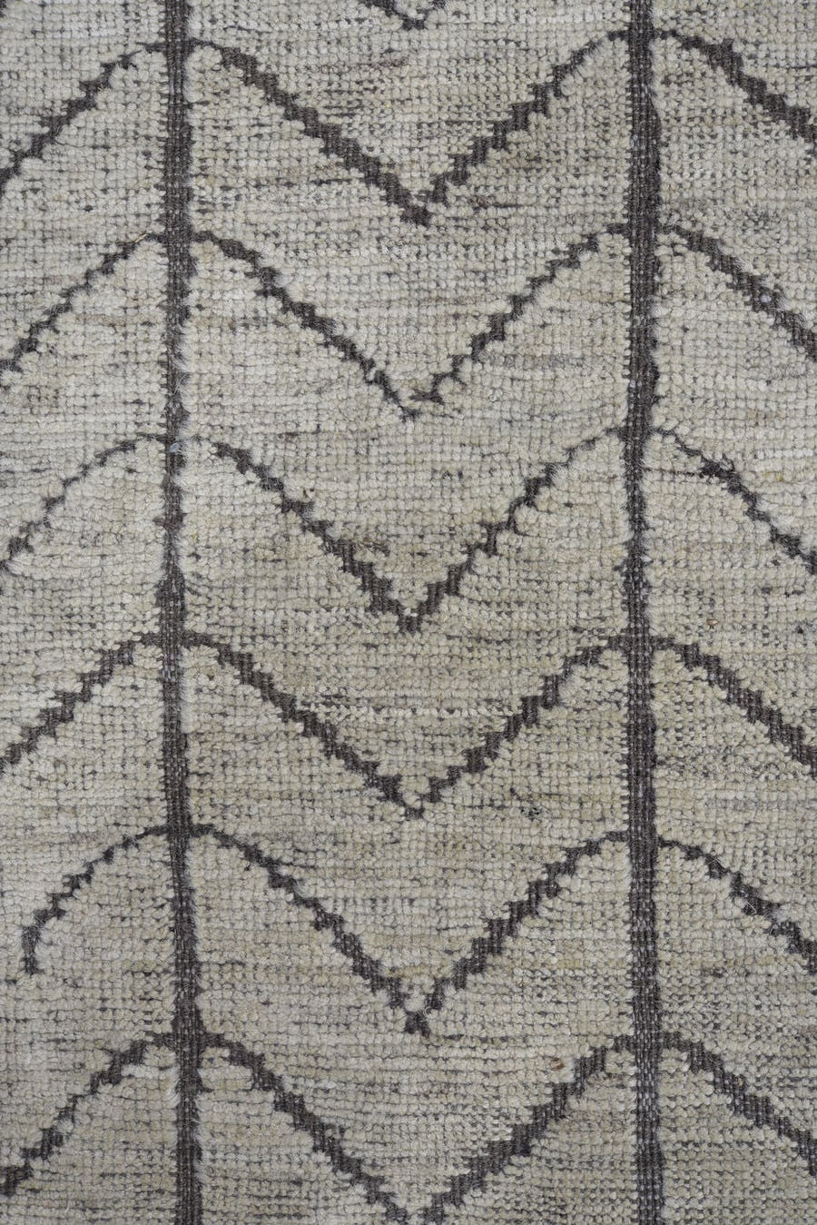 8' x 11' one-of-a-kind handmade vintage Tulu large size rug. Color palette: ivory, charcoal, gray, black
