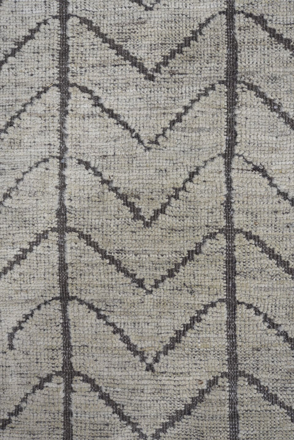 8' x 11' one-of-a-kind handmade vintage Tulu large size rug. Color palette: ivory, charcoal, gray, black