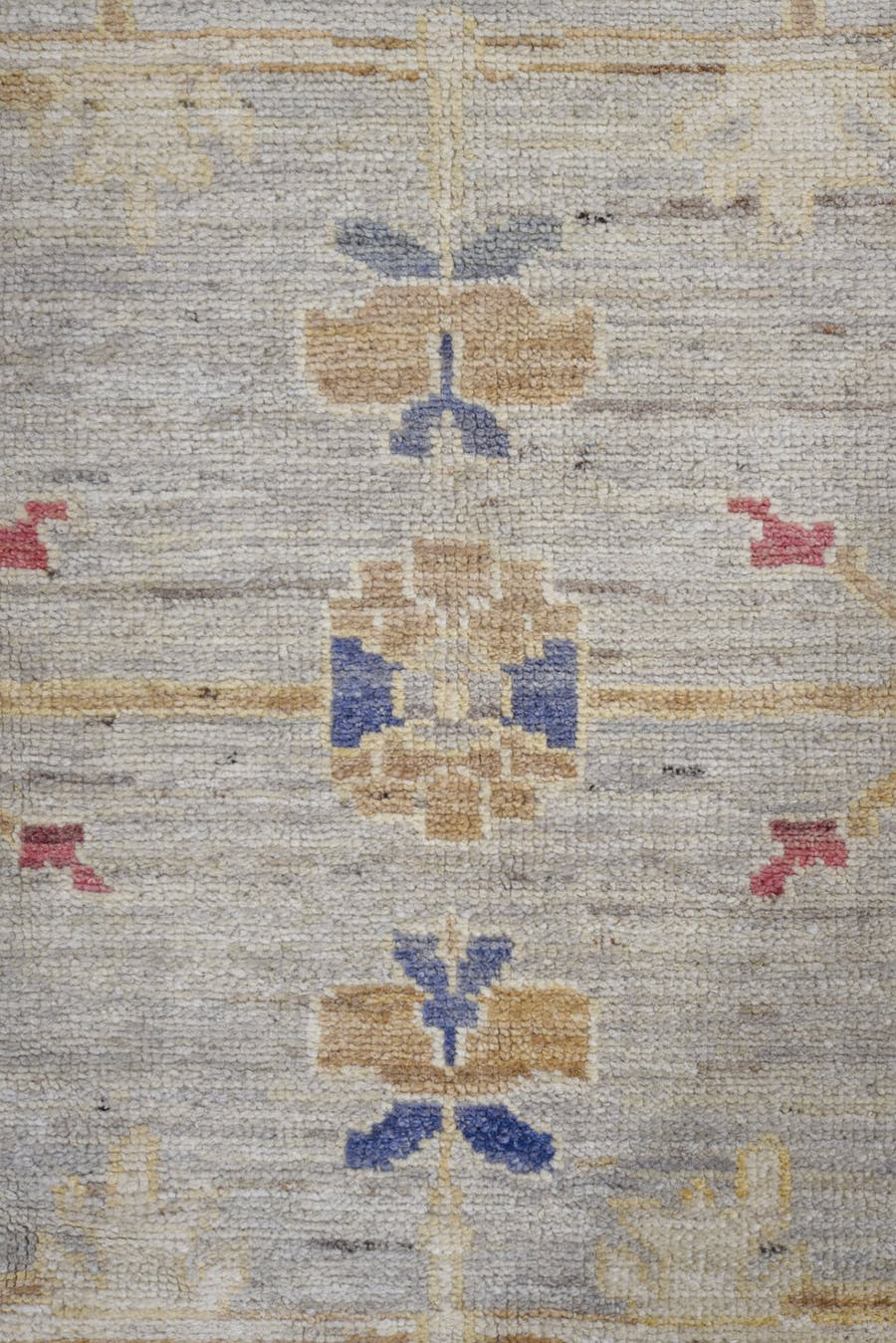 10' x 14' one-of-a-kind handmade vintage Oushak large size rug. Color palette: ivory, gold, beige, blue, rose, taupe, pink
