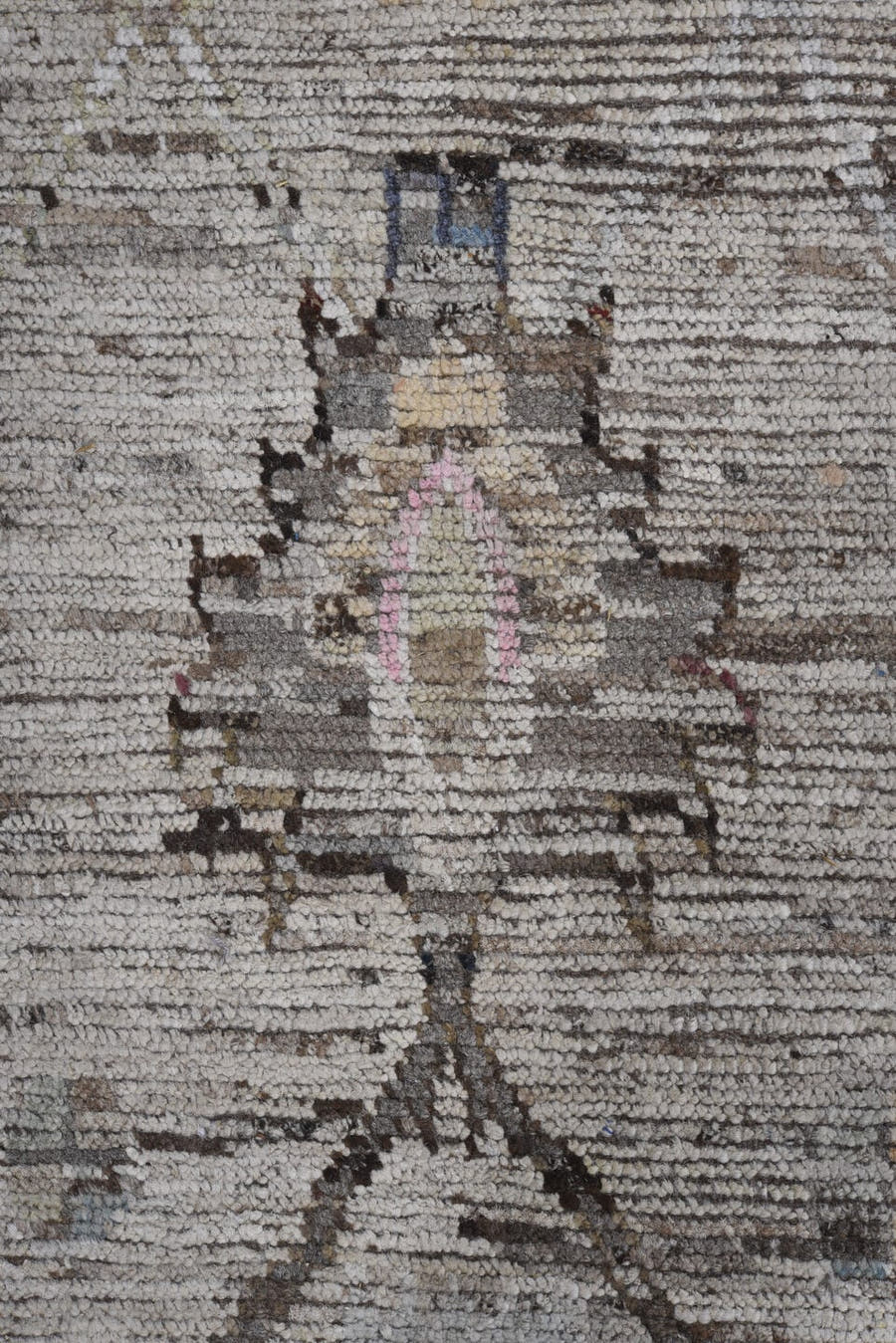 9' x 11' one-of-a-kind handmade vintage Oushak large size rug. Color palette: taupe, ivory, charcoal, blush, gray, beige