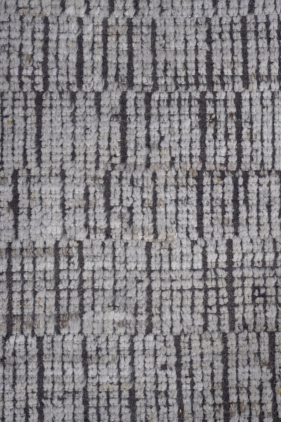 9' x 13' one-of-a-kind handmade vintage Tulu large size rug. Color palette: ivory, charcoal, black, gray
