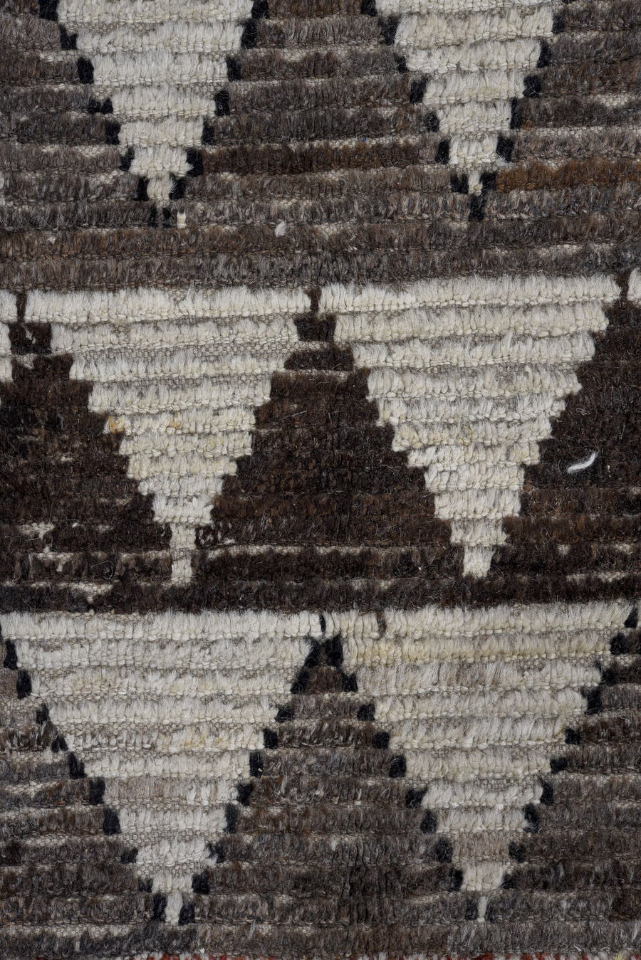 13' x 15' one-of-a-kind handmade vintage Tulu oversize rug. Color palette: ivory, charcoal, taupe, brown, soft blue, blush