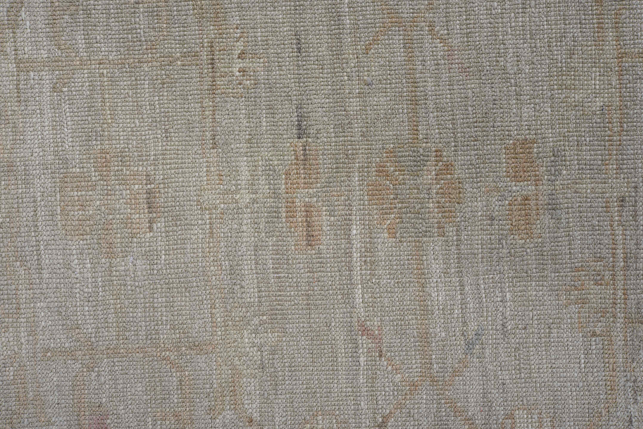 3' x 9' one-of-a-kind handmade vintage Oushak runner rug. Color palette: dark gray, gray, light gray, off-white, pink