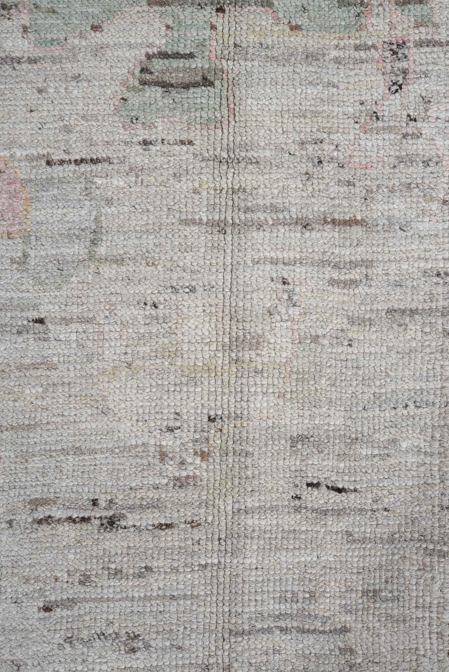 11' x 15' one-of-a-kind handmade vintage Oushak oversize rug. Color palette: ivory, beige, sage, blush, gold, taupe