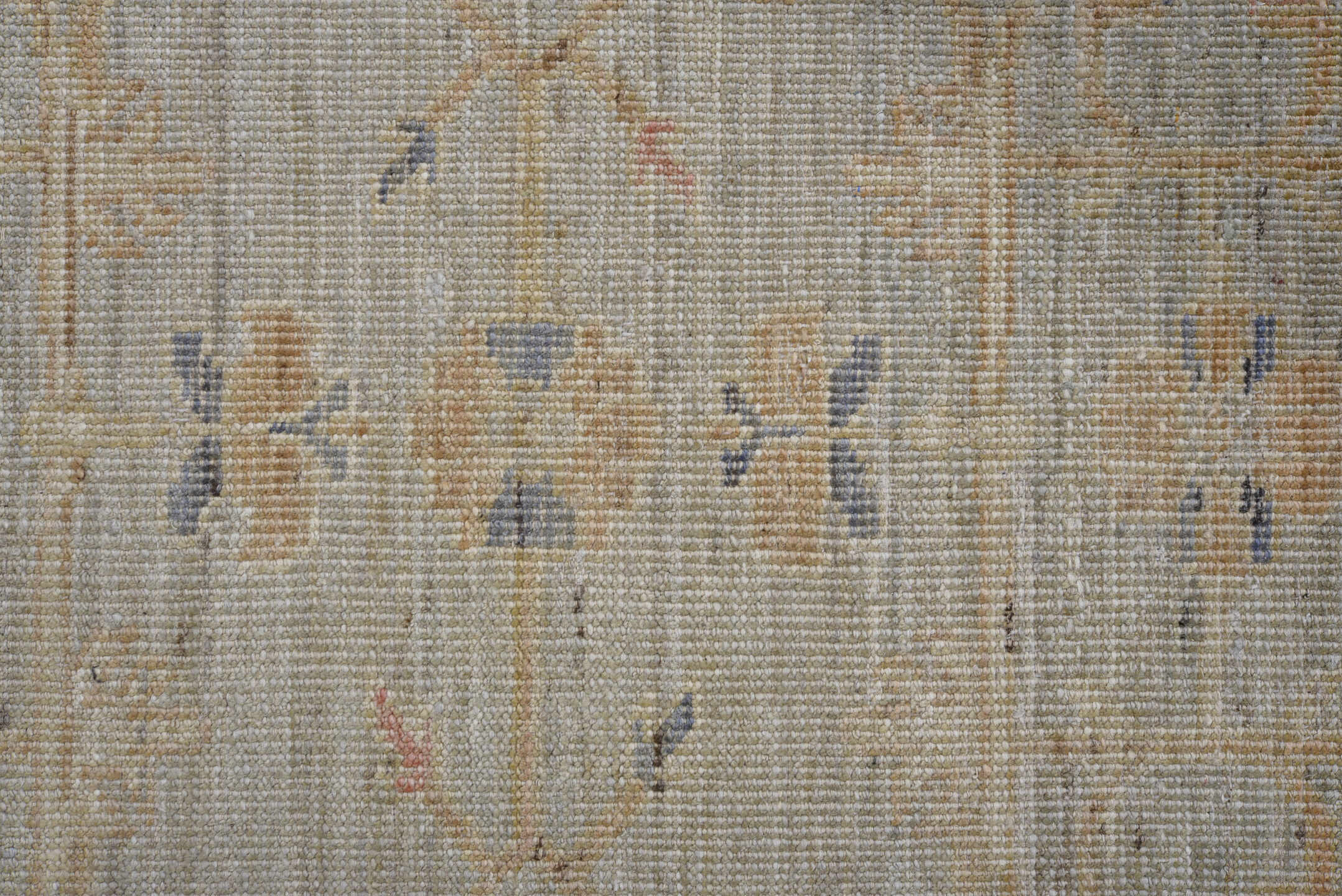 3' x 10' one-of-a-kind handmade vintage Oushak runner rug. Color palette: dark gray, gray, light blue, light gray