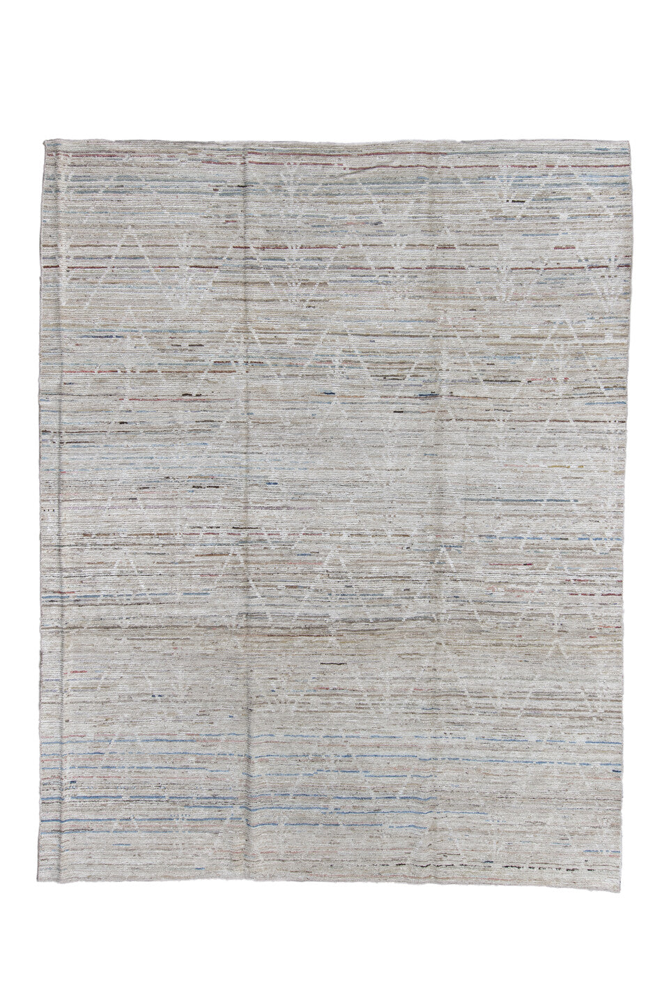 9' x 11' one-of-a-kind handmade vintage Tulu large size rug. Color palette: black, blue, dark gray, gainsboro, gray