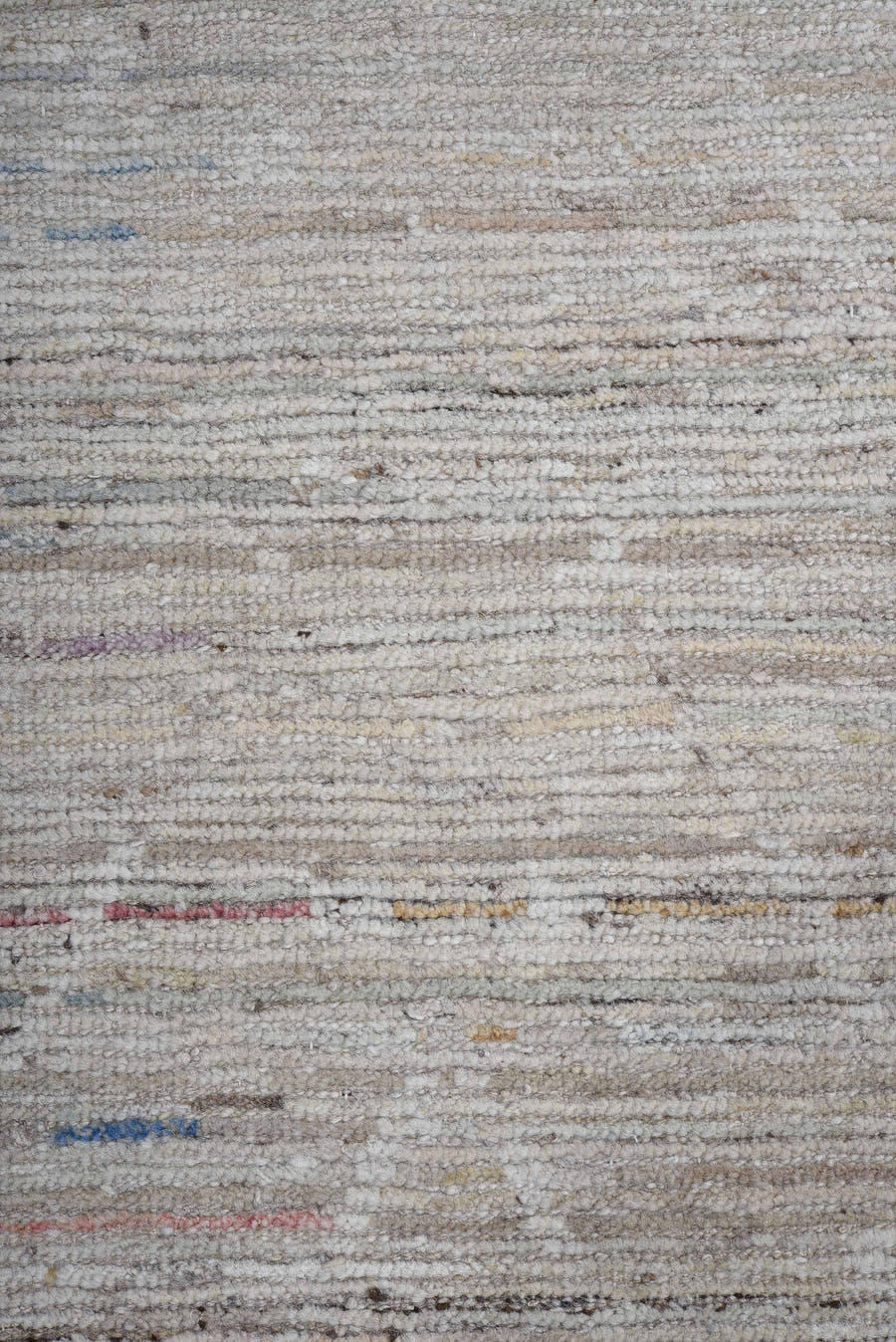 9' x 11' one-of-a-kind handmade vintage Tulu large size rug. Color palette: ivory, beige, taupe, pale blue, rust, charcoal