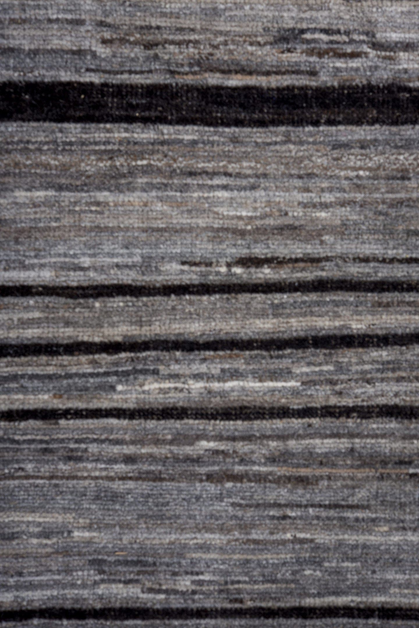 10' x 13' one-of-a-kind handmade vintage Tulu large size rug. Color palette: gray, charcoal, ivory, black