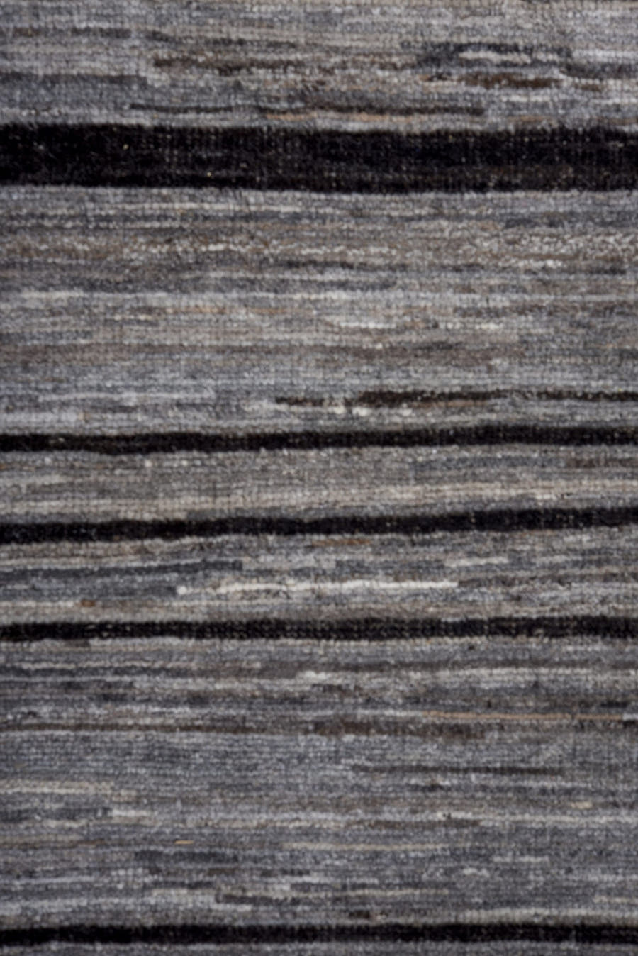 10' x 13' one-of-a-kind handmade vintage Tulu large size rug. Color palette: gray, charcoal, ivory, black