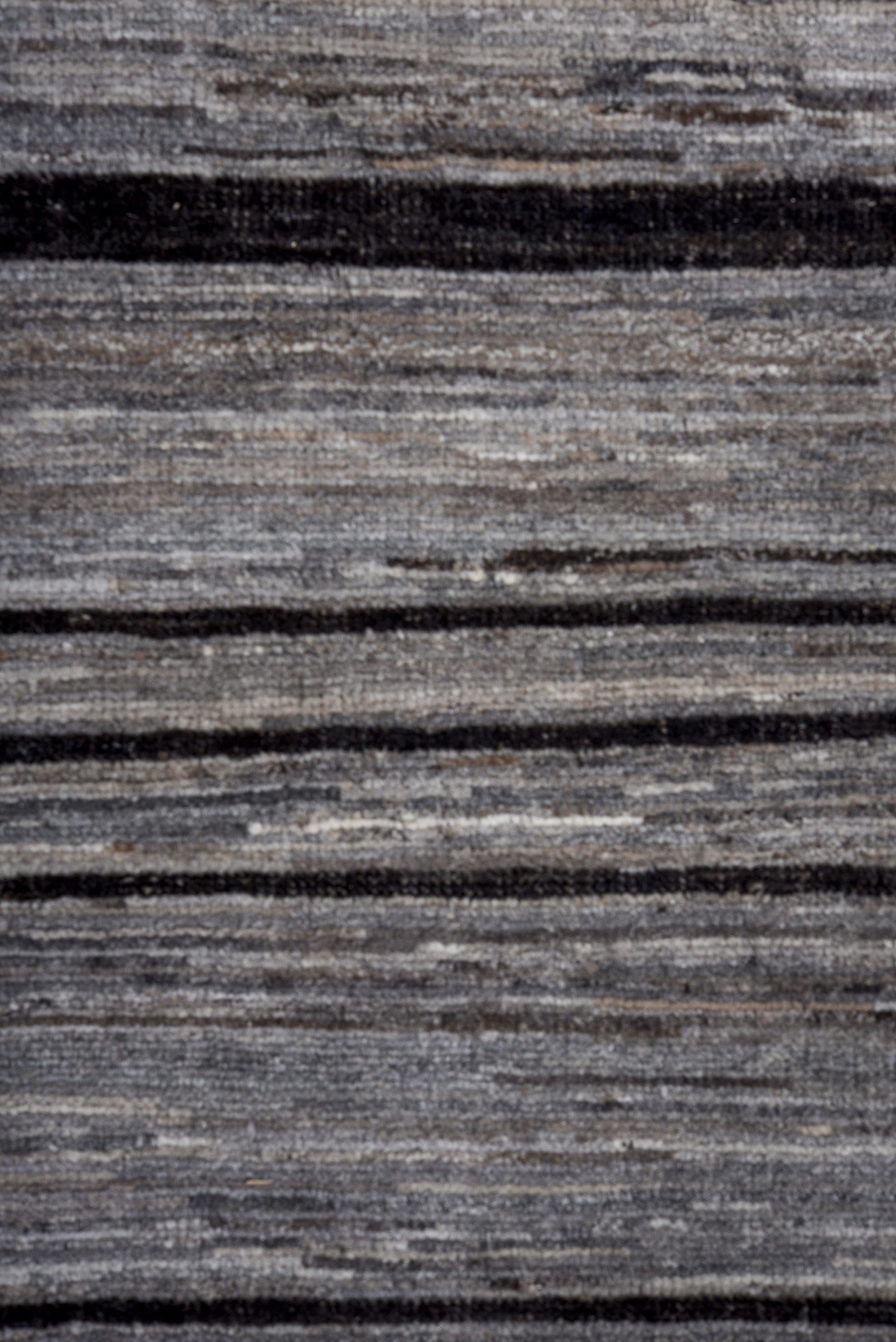 10' x 13' one-of-a-kind handmade vintage Tulu large size rug. Color palette: gray, charcoal, ivory, black