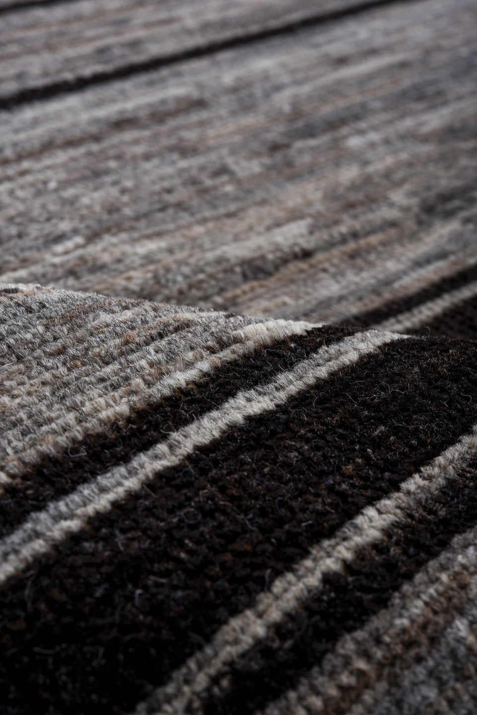 10' x 13' one-of-a-kind handmade vintage Tulu large size rug. Color palette: gray, charcoal, black, slate
