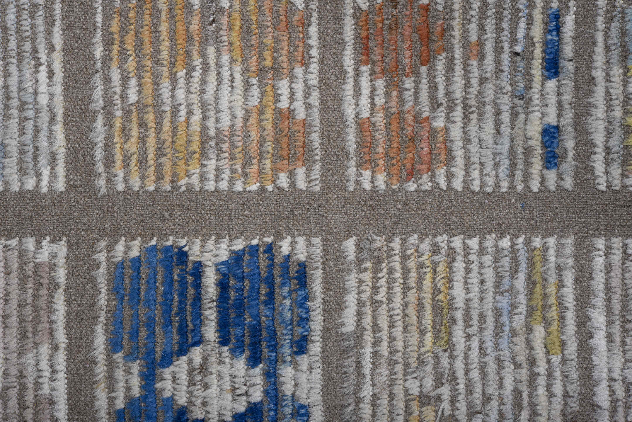 8' x 10' one-of-a-kind handmade vintage Tulu large size rug. Color palette: blue, brown, dark gray, dim gray, gainsboro