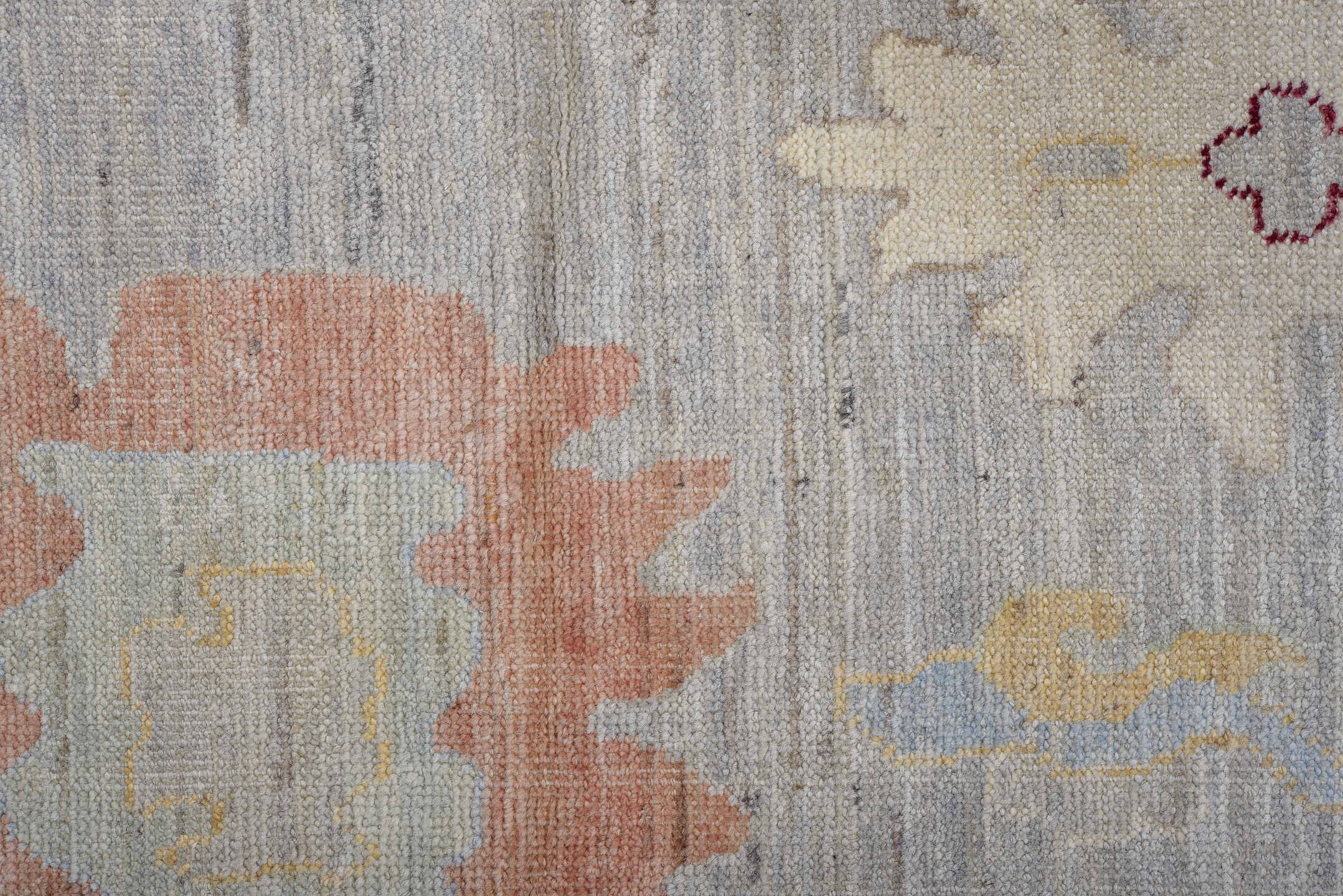 10' x 13' one-of-a-kind handmade vintage Oushak large size rug. Color palette: brown, gray, pink, redwood