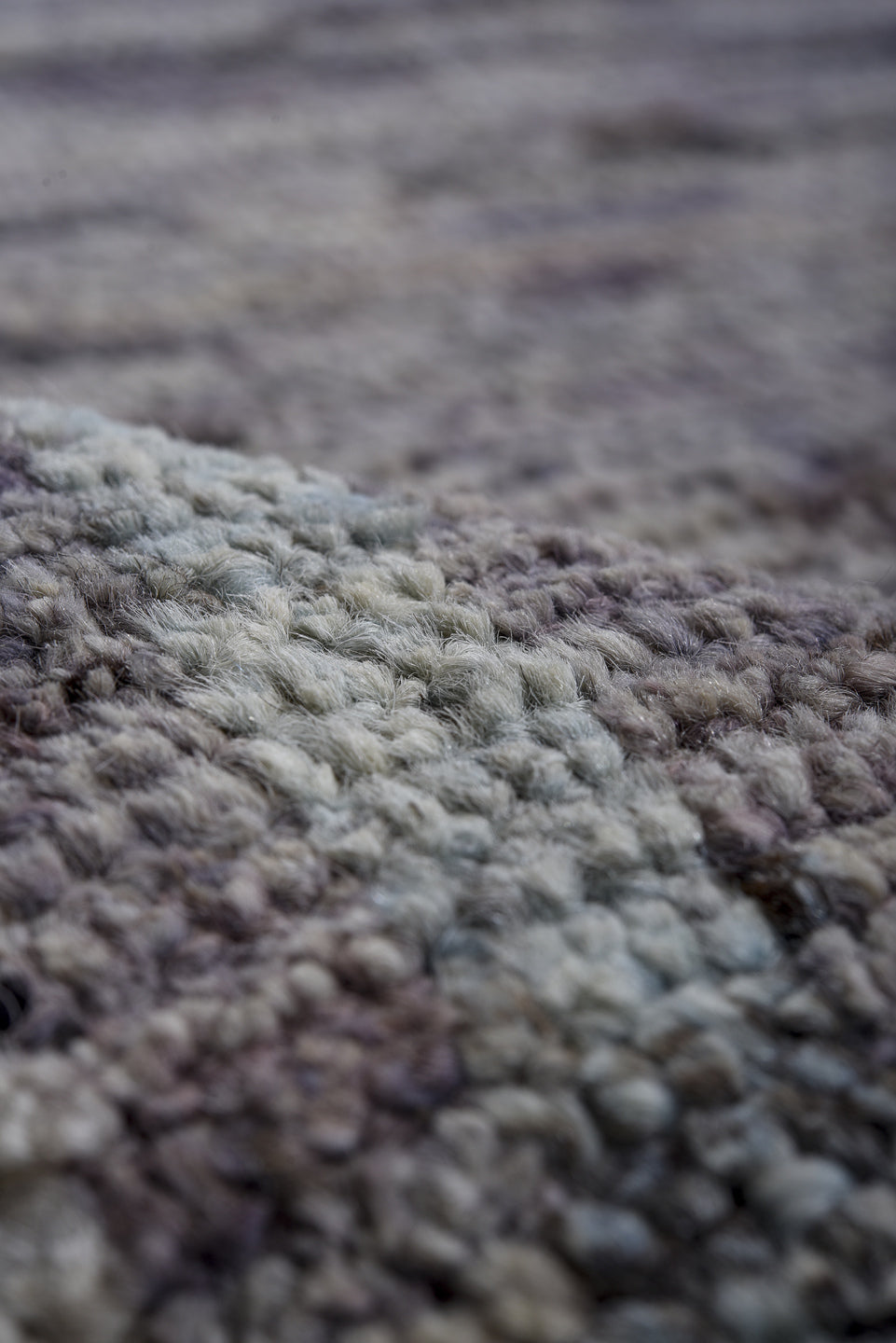 8' x 9' one-of-a-kind handmade vintage Tulu large size rug. Color palette: slate, ivory, gray, charcoal, pale blue, black