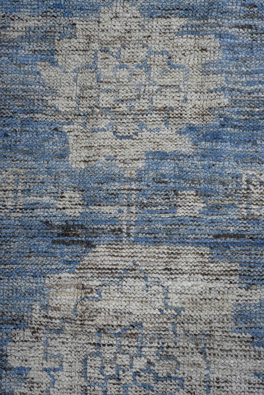 12' x 14' one-of-a-kind handmade vintage Oushak oversize rug. Color palette: blue, ivory, slate, taupe, gray, beige