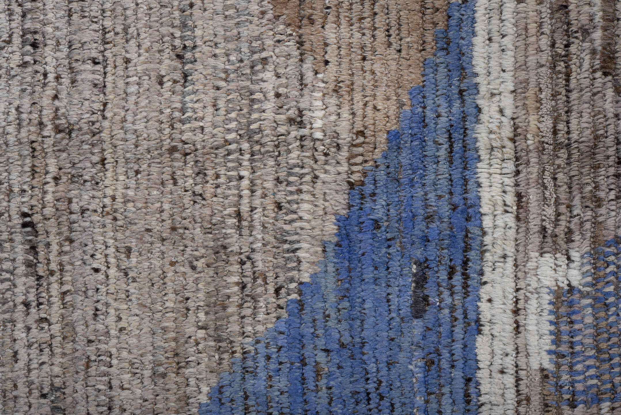 9' x 11' one-of-a-kind handmade vintage Tulu large size rug. Color palette: black, blue, charcoal, dark gray, gray