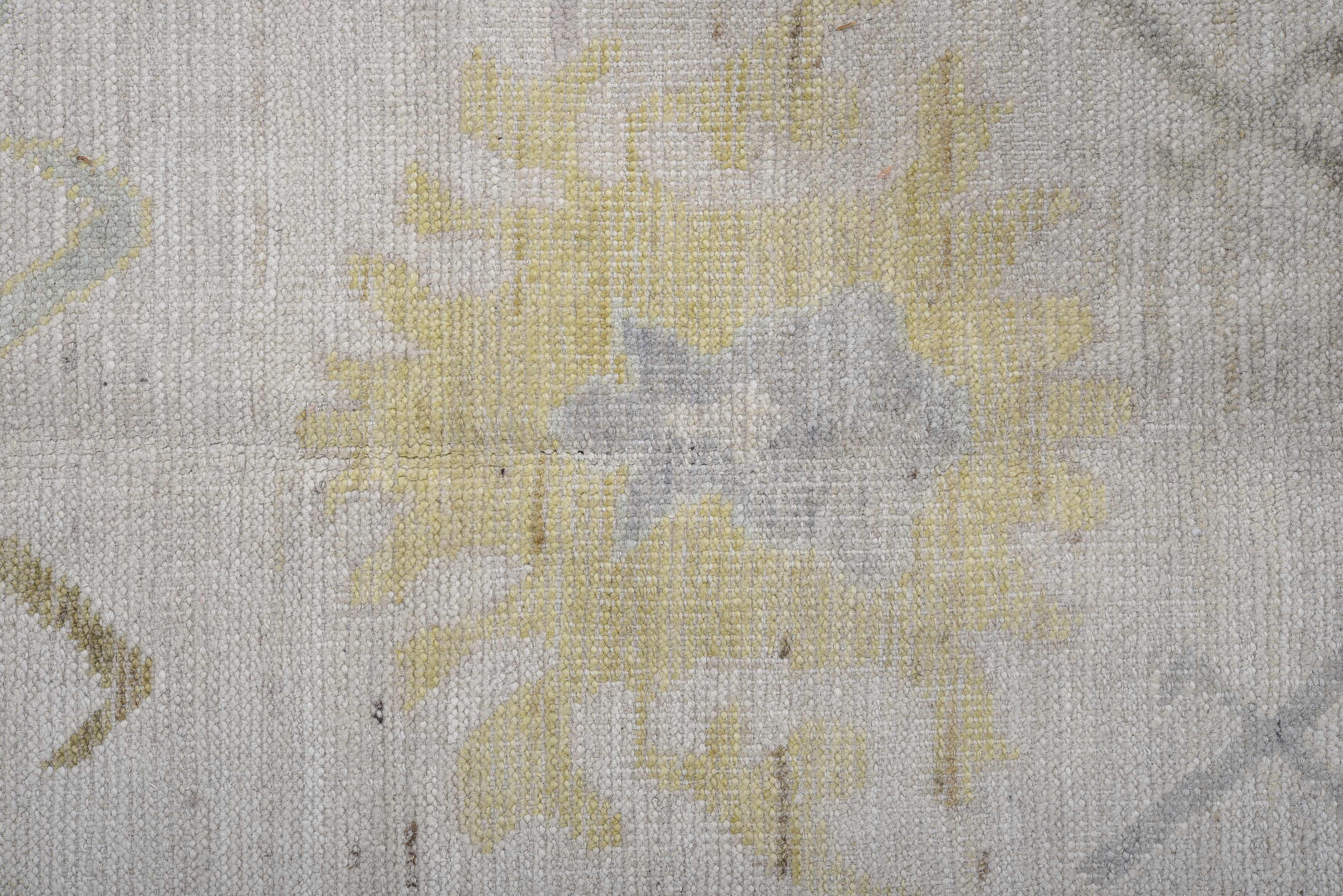 11' x 14' one-of-a-kind handmade vintage Oushak oversize rug. Color palette: brown, dark gray, gainsboro, gray, light gray