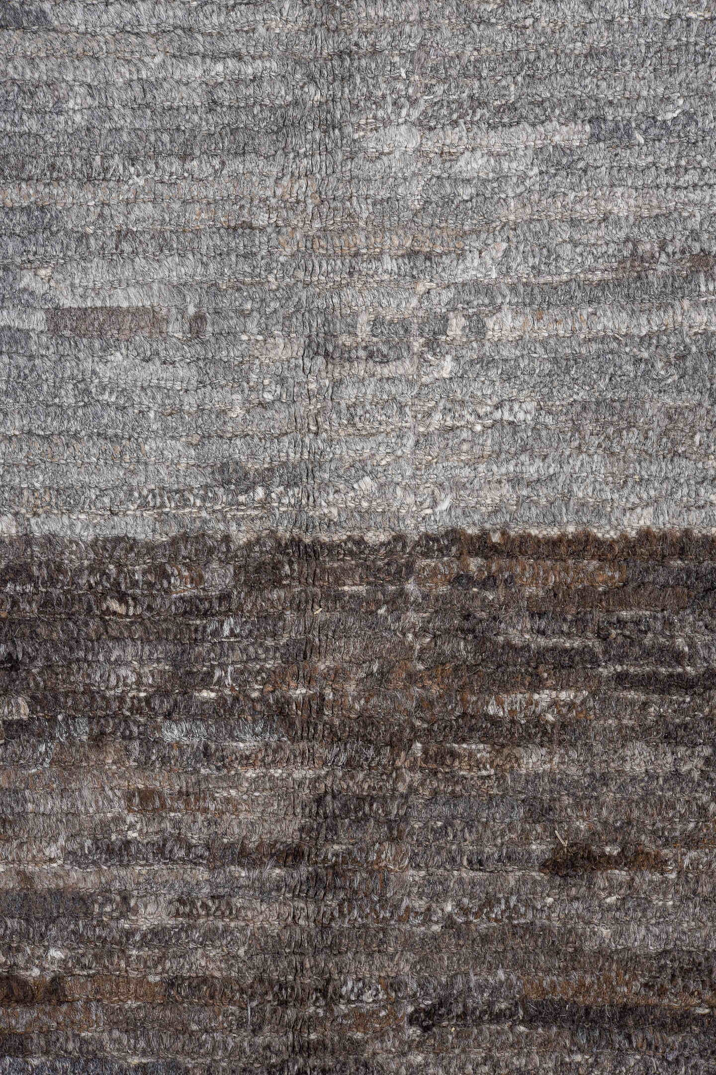 13' x 14' one-of-a-kind handmade vintage Tulu oversize rug. Color palette: ivory, charcoal, taupe, gray, brown, black, beige