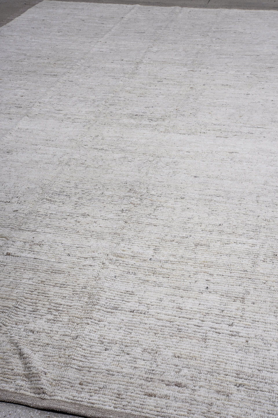 7' x 14' one-of-a-kind handmade vintage Tulu large size rug. Color palette: ivory, taupe, cream, beige, gray