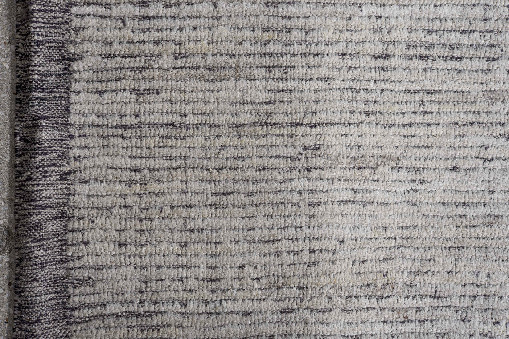 13' x 16' one-of-a-kind handmade vintage Tulu oversize rug. Color palette: ivory, taupe, gray, charcoal, beige, black