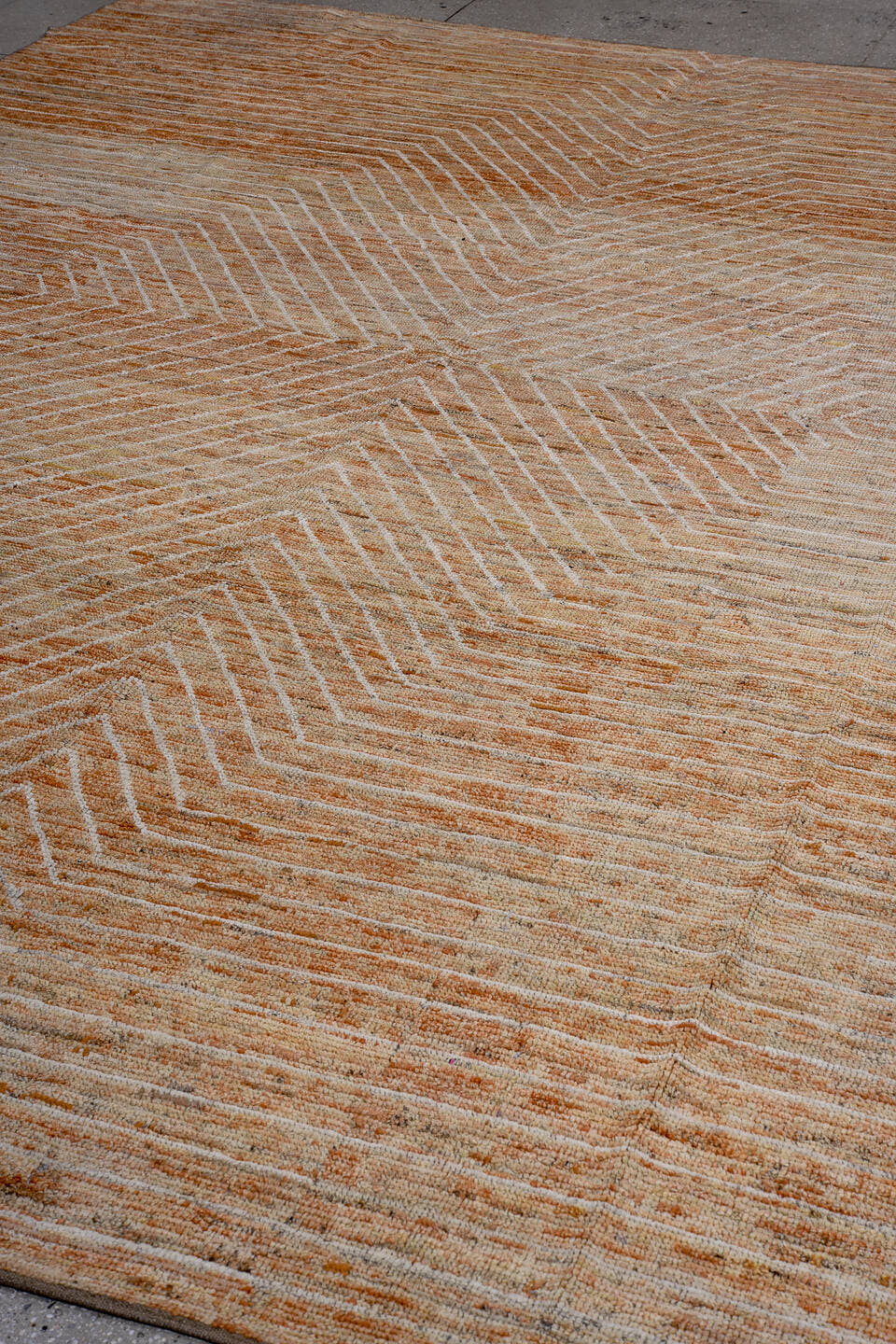 9' x 11' one-of-a-kind handmade vintage Tulu large size rug. Color palette: ivory, camel, terra cotta, tan, taupe, brown
