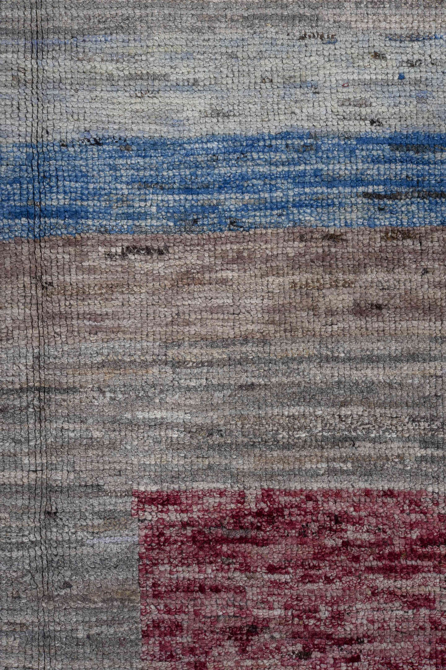 8' x 10' one-of-a-kind handmade vintage Tulu large size rug. Color palette: taupe, ivory, burgundy, blue, saffron, gray