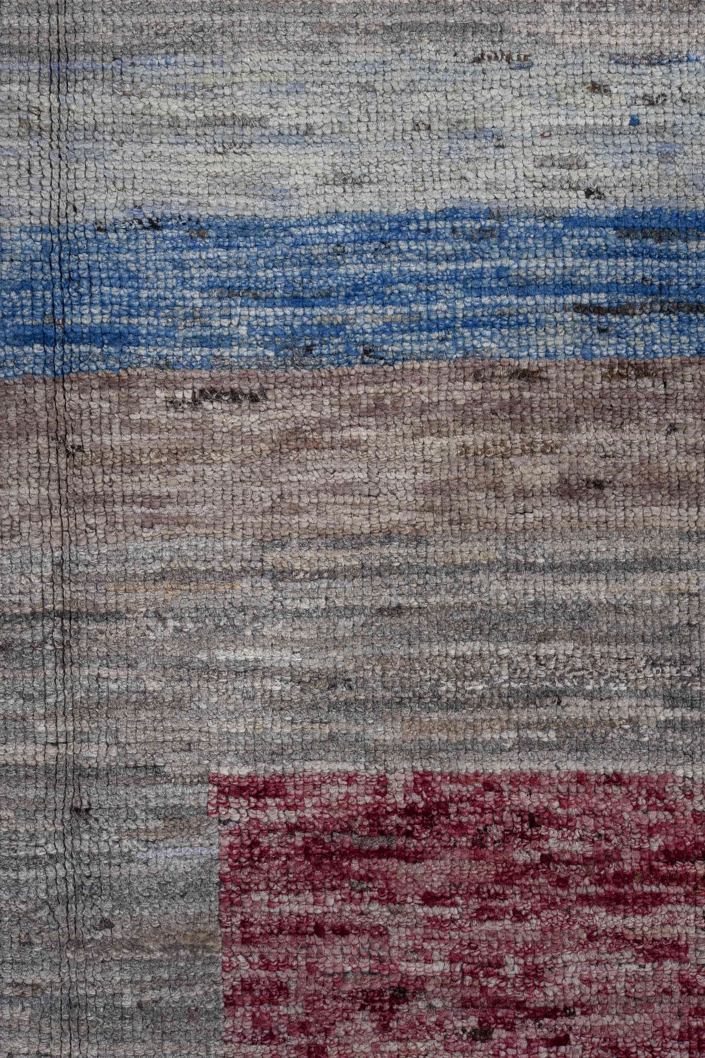 8' x 10' one-of-a-kind handmade vintage Tulu large size rug. Color palette: taupe, ivory, burgundy, blue, saffron, gray