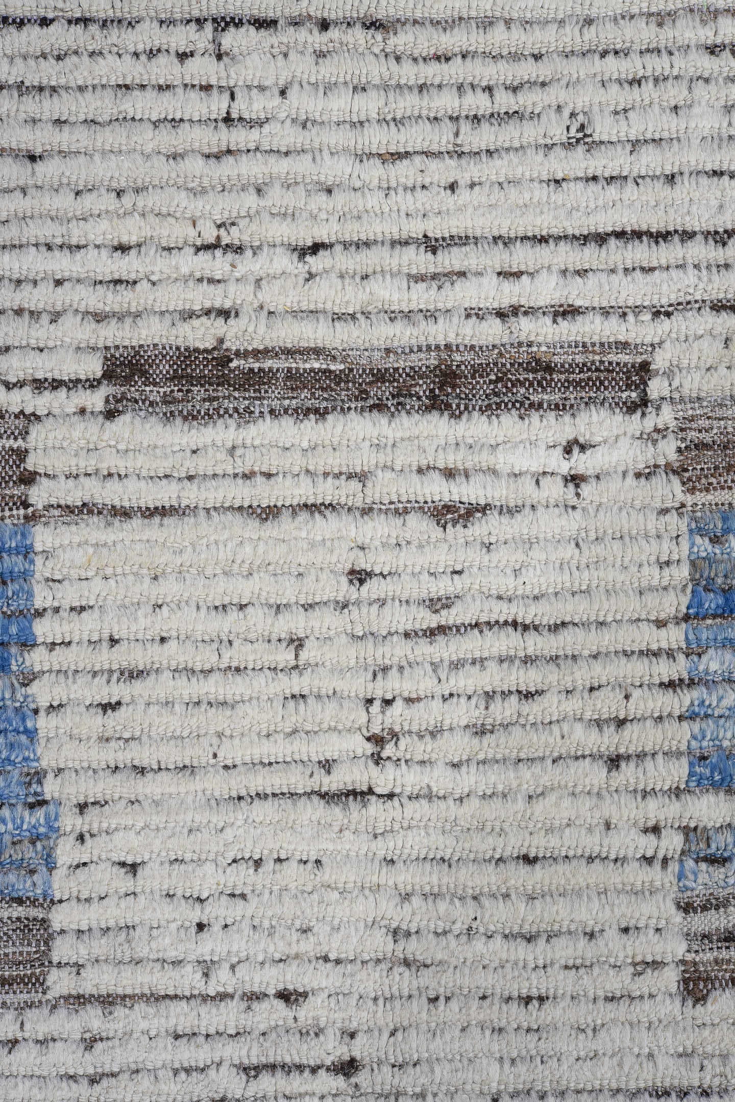 13' x 17' one-of-a-kind handmade vintage Tulu oversize rug. Color palette: ivory, charcoal, sky_blue, slate, taupe, gray