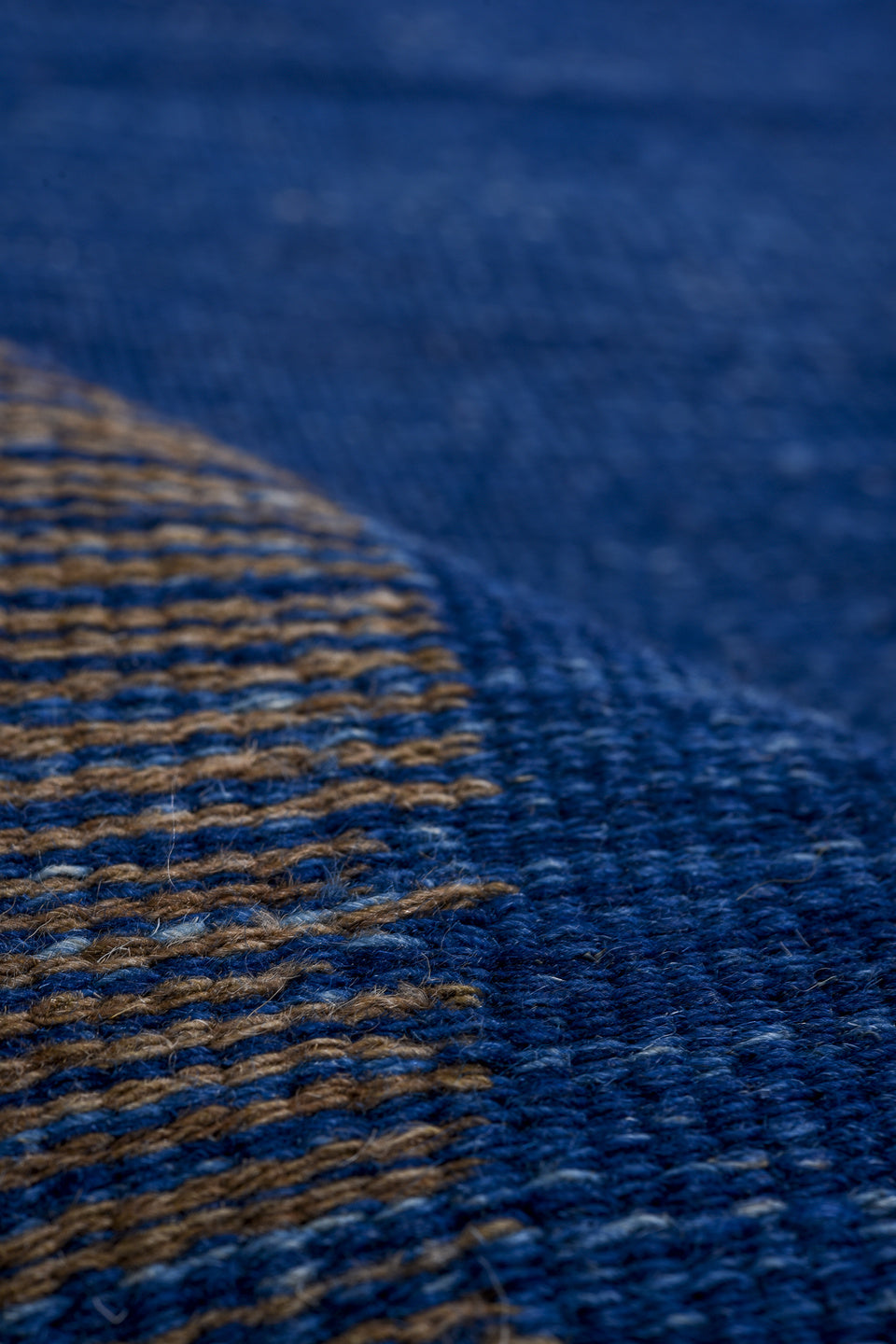3' x 9' one-of-a-kind handmade vintage Kilim runner rug. Color palette: indigo, taupe, brown, navy, slate, purple, beige