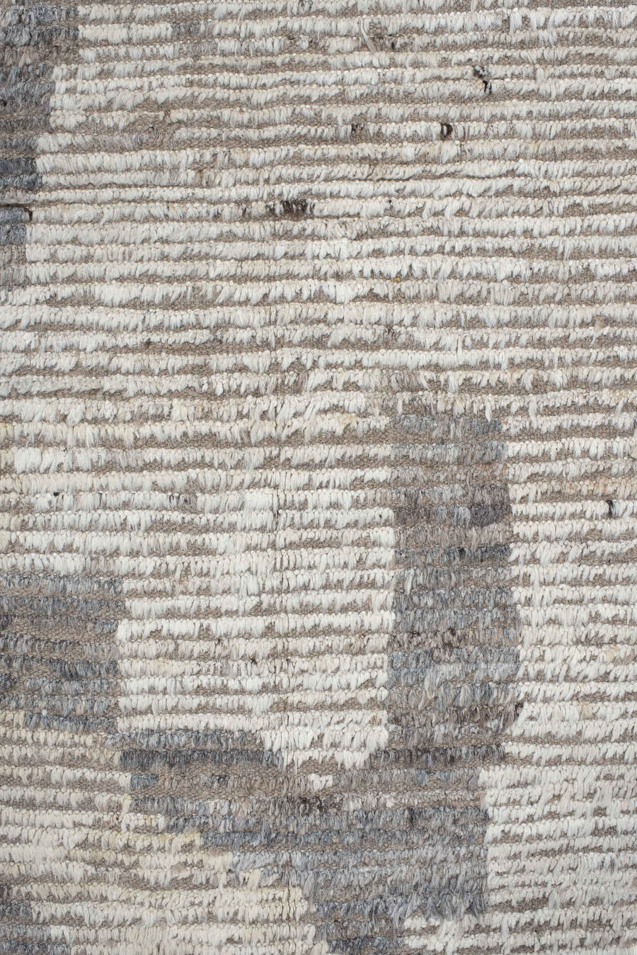 10' x 14' one-of-a-kind handmade vintage Tulu large size rug. Color palette: taupe, ivory, gray, charcoal, cream, pale blue