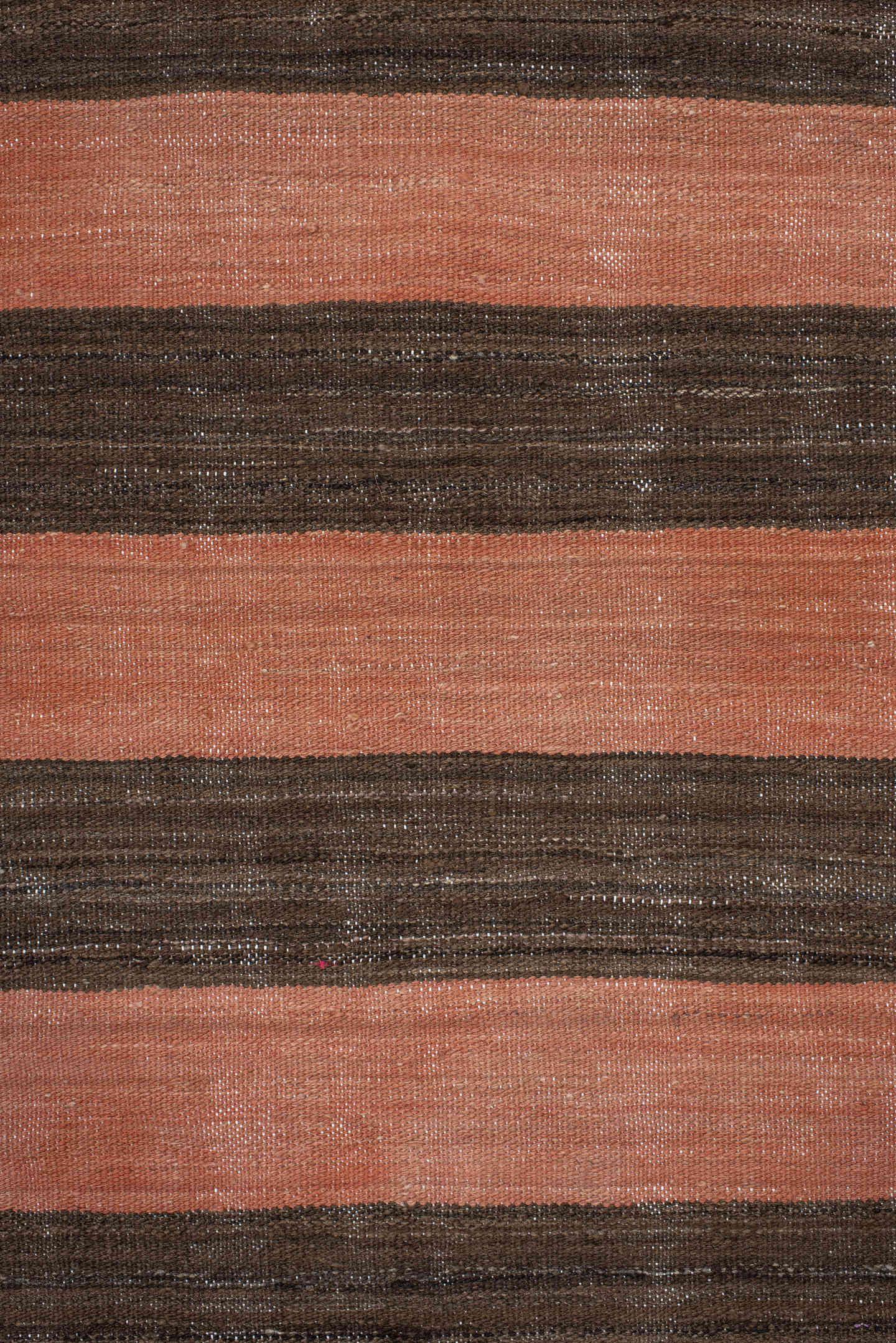 3' x 6' one-of-a-kind handmade vintage Kilim small size rug. Color palette: terra cotta, brown, taupe, terracotta, beige