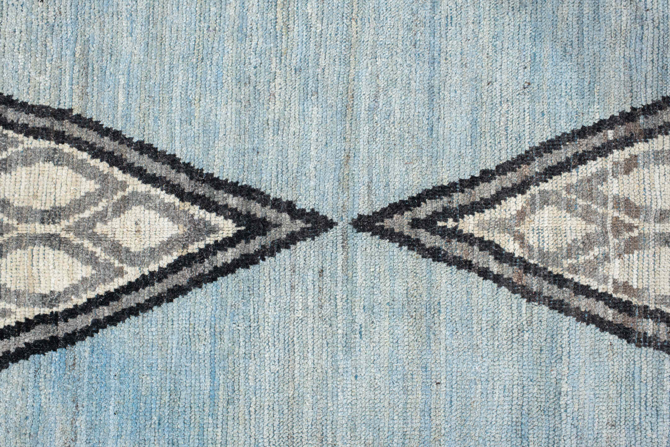 14' x 19' one-of-a-kind handmade vintage Tulu oversize rug. Color palette: black, blue, charcoal, dark gray, dim gray, gray