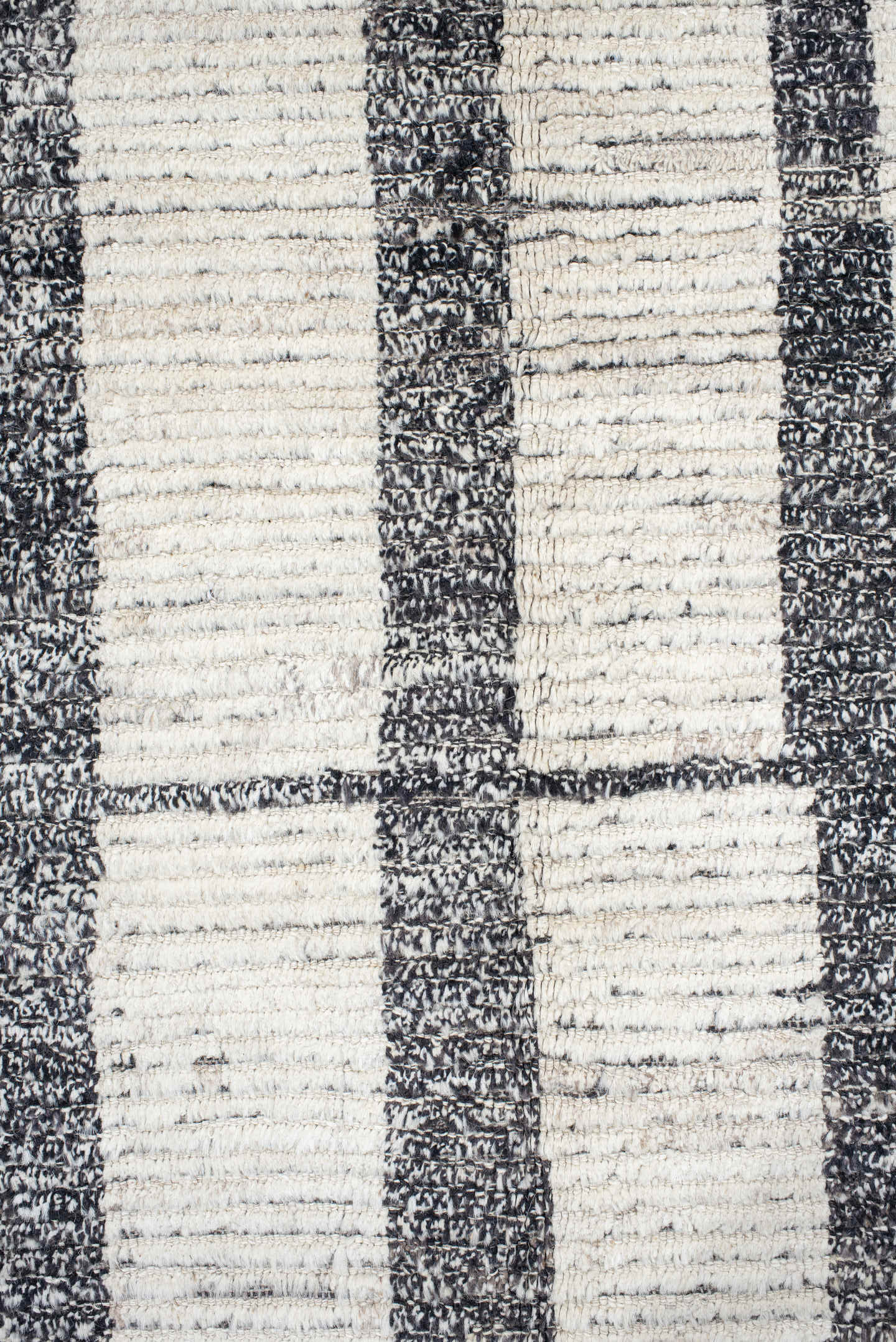 14' x 19' one-of-a-kind handmade vintage Tulu oversize rug. Color palette: ivory, charcoal, gray, black