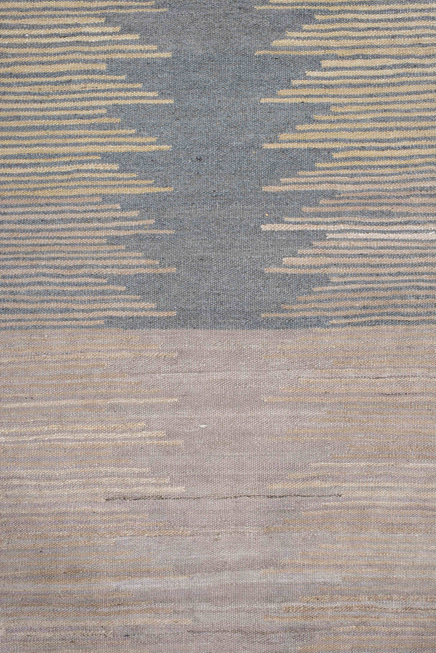2' x 9' one-of-a-kind handmade vintage Kilim runner rug. Color palette: ivory, taupe, slate, lavender, charcoal, beige, gray
