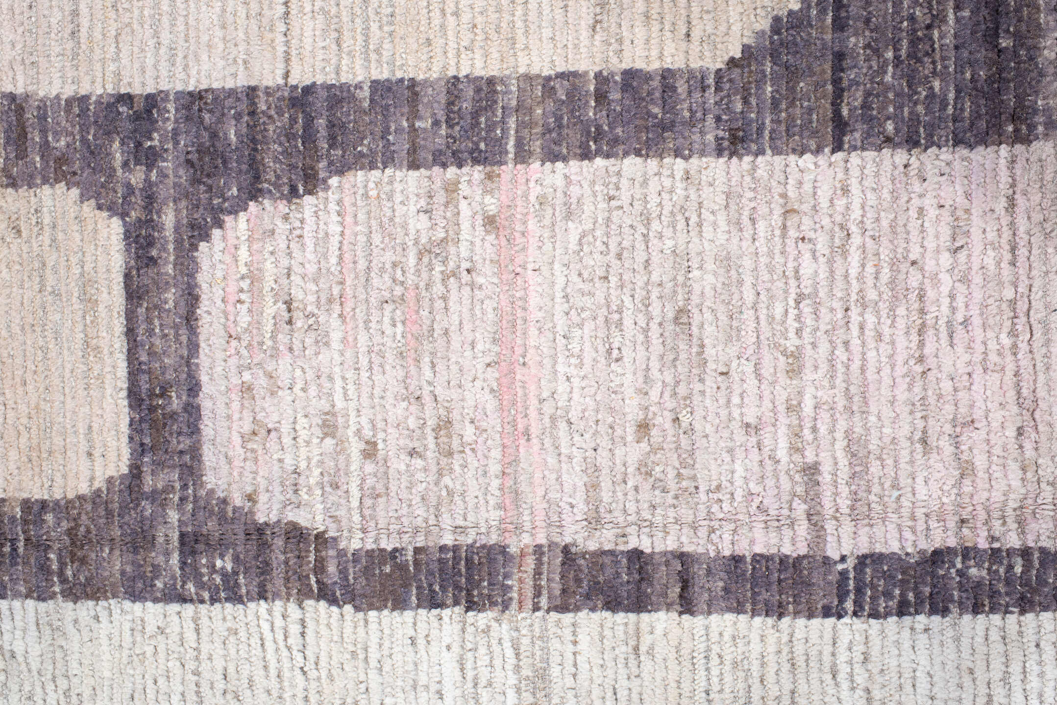 14' x 14' one-of-a-kind handmade vintage Tulu oversize rug. Color palette: brown, dark gray, gainsboro, gray, light gray