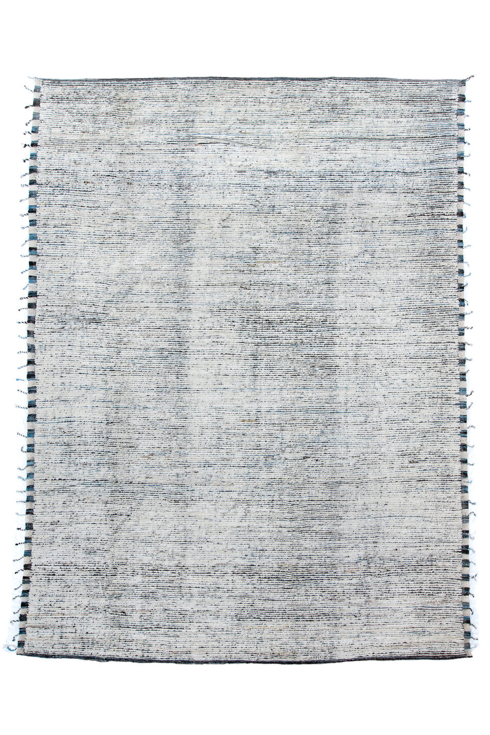 10' x 13' one-of-a-kind handmade vintage Tulu large size rug. Color palette: blue, dark gray, dim gray, gainsboro, gray