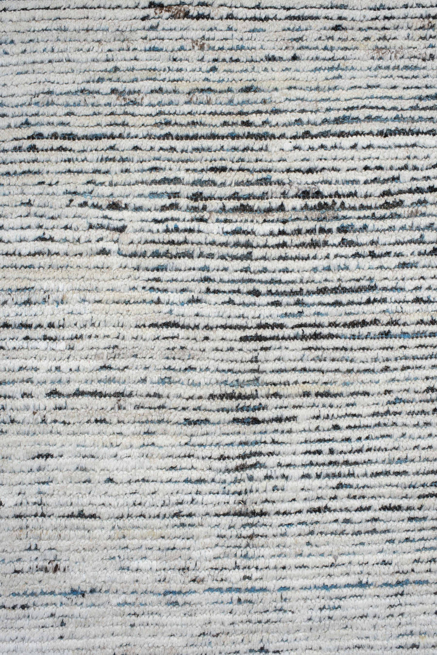 10' x 13' one-of-a-kind handmade vintage Tulu large size rug. Color palette: ivory, charcoal, slate, cream, gray, black
