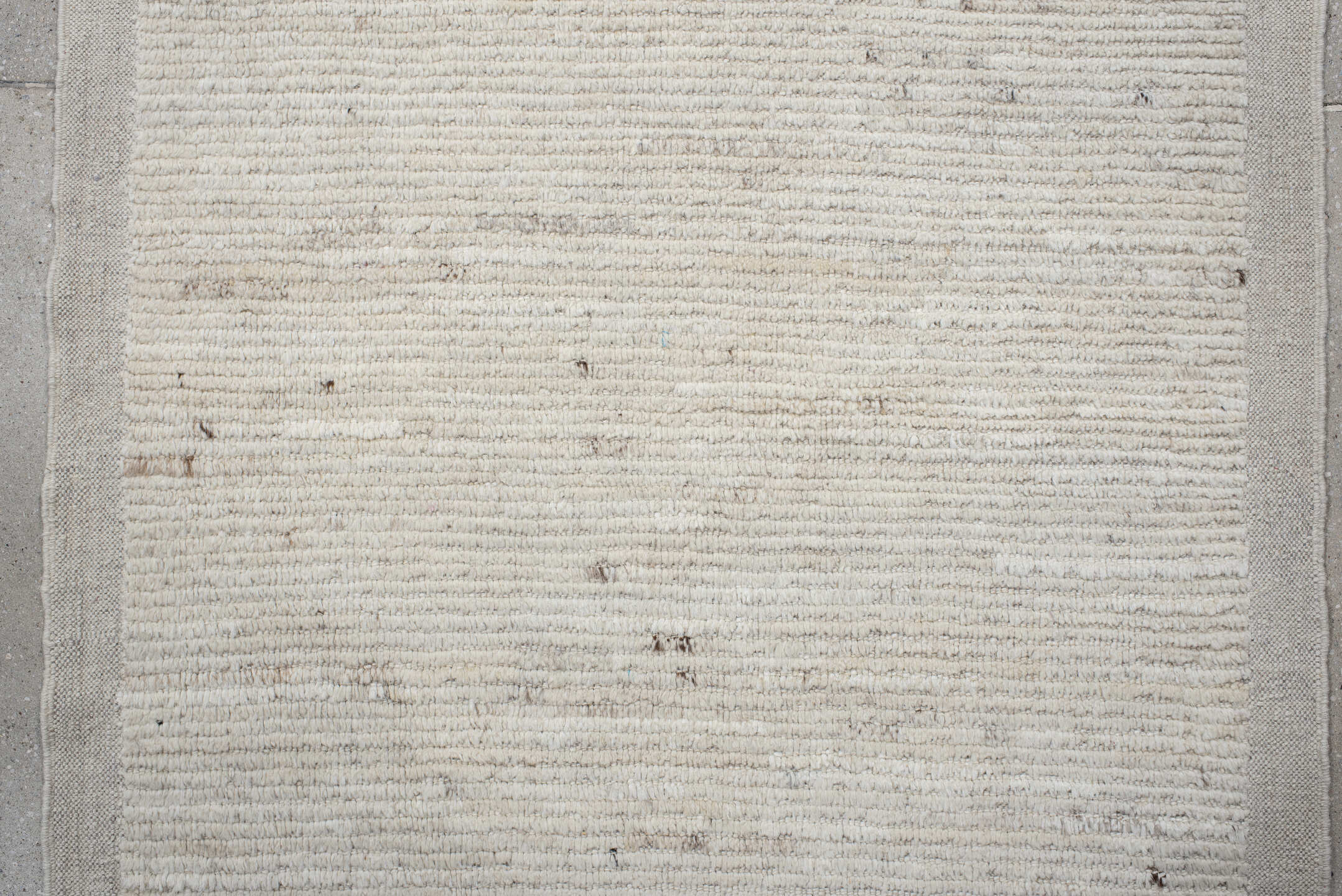 3' x 18' one-of-a-kind handmade vintage Tulu runner rug. Color palette: ivory, cream, taupe, charcoal, beige, gray, black