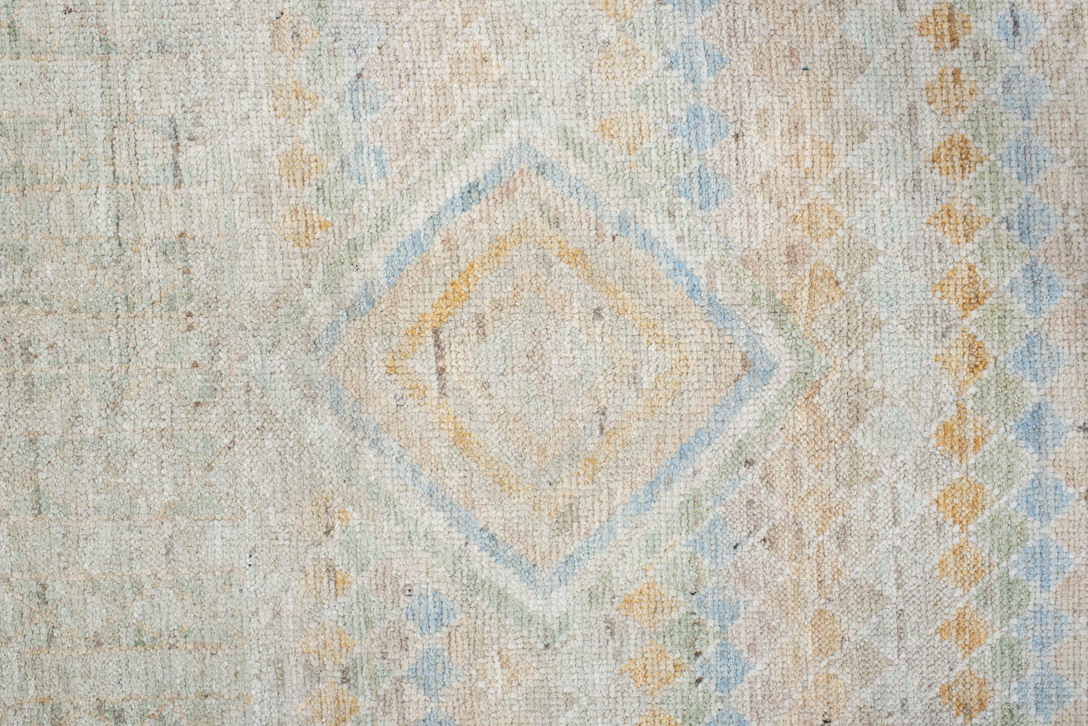 9' x 13' one-of-a-kind handmade vintage Tulu large size rug. Color palette: gray, light gray, off-white, brown, orange