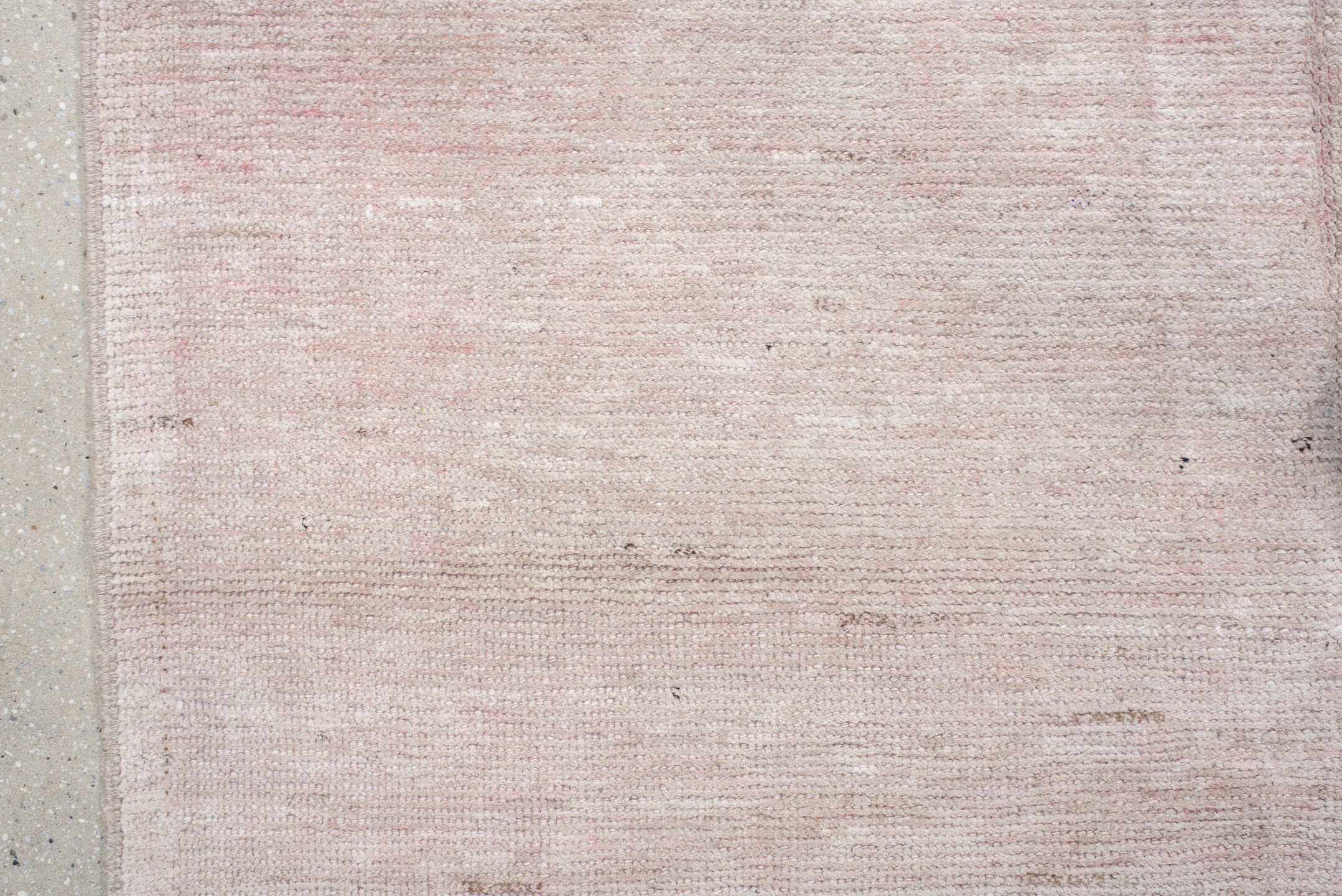 11' x 15' one-of-a-kind handmade vintage Tulu oversize rug. Color palette: gray, light gray, off-white, pink