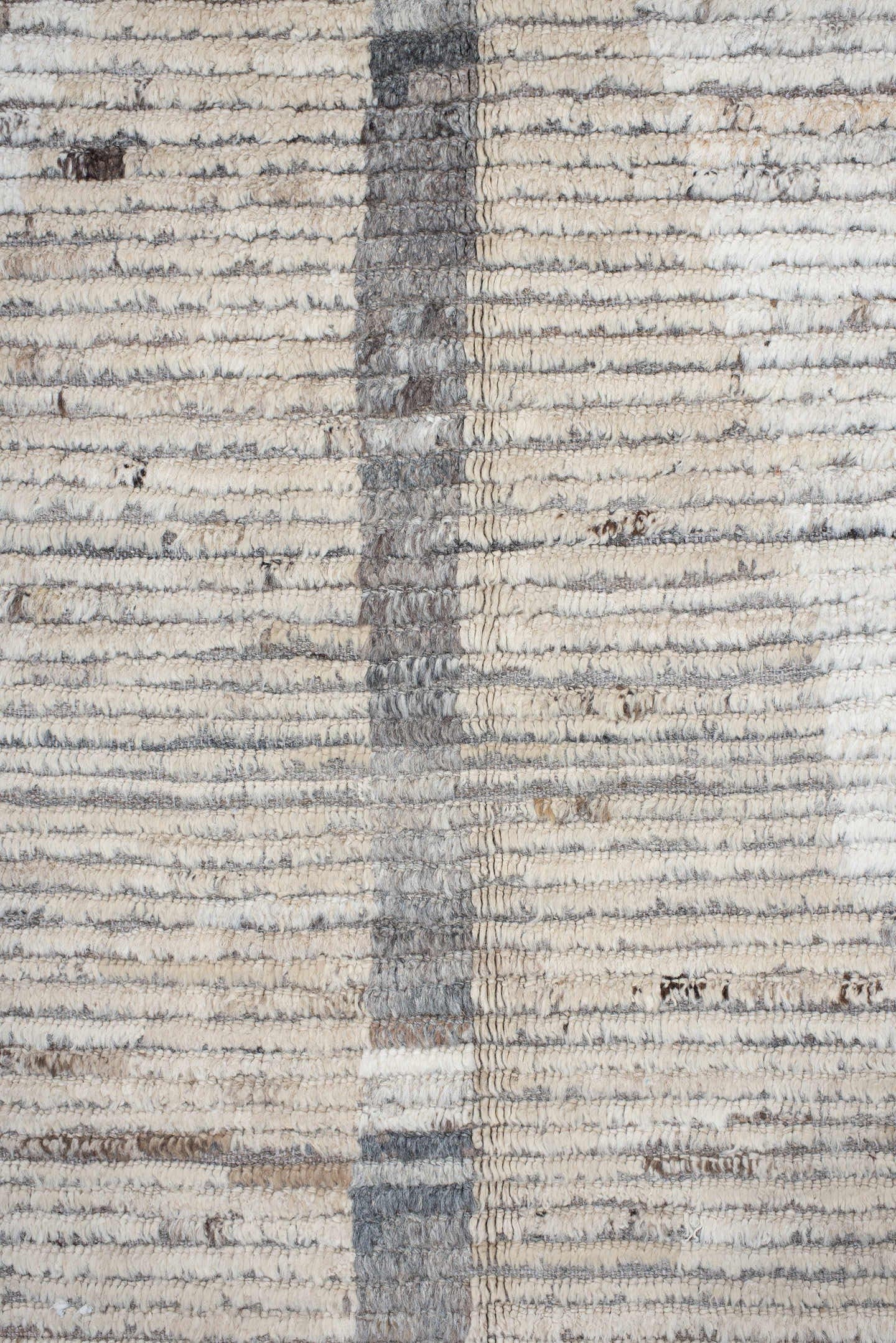 10' x 13' one-of-a-kind handmade vintage Tulu large size rug. Color palette: ivory, charcoal, gray, sky_blue, taupe