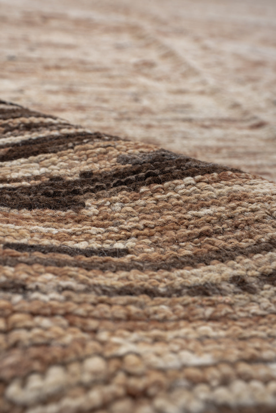 12' x 15' one-of-a-kind handmade vintage Tulu oversize rug. Color palette: ivory, taupe, camel, sky_blue, blush, beige, gray