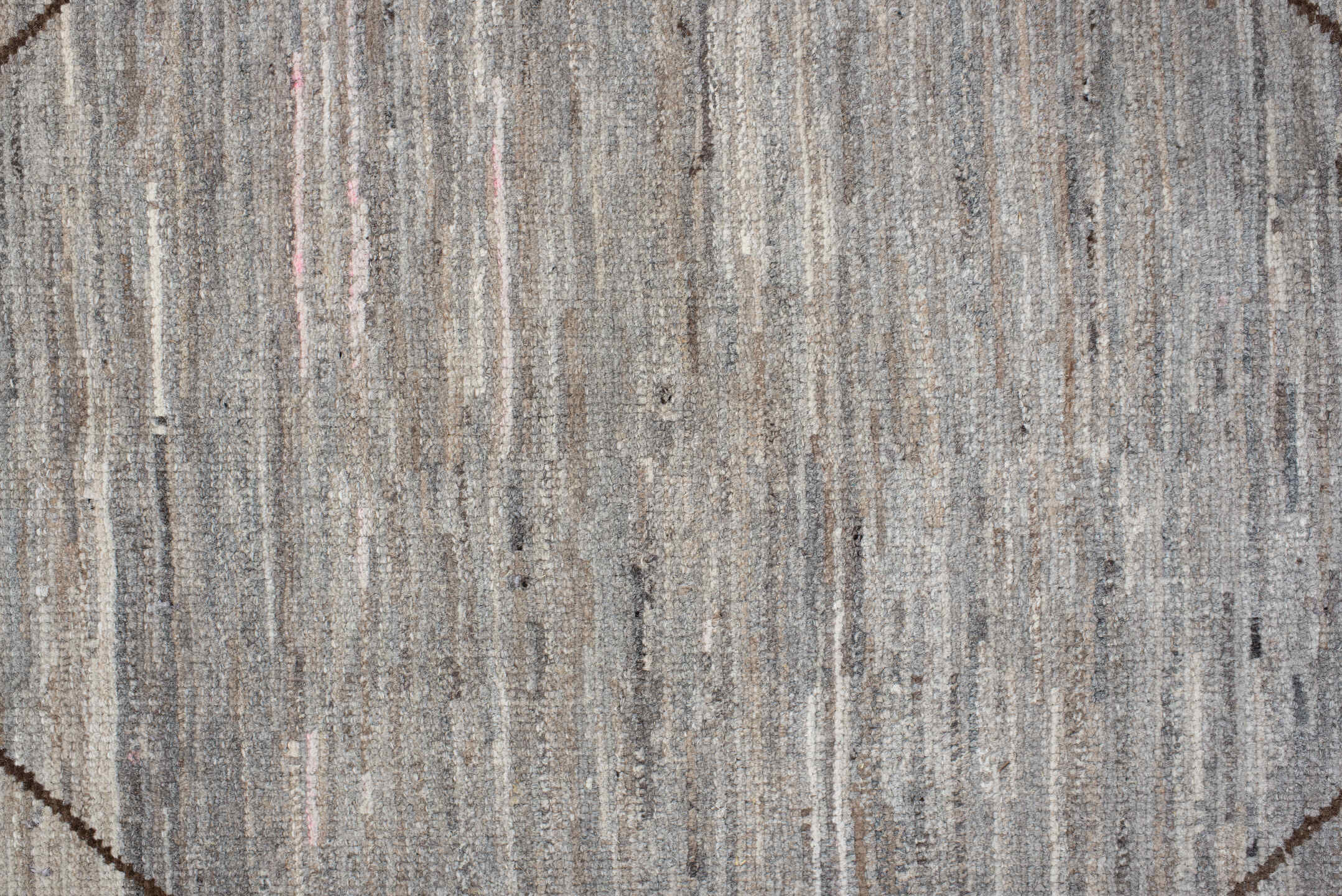 9' x 12' one-of-a-kind handmade vintage Tulu large size rug. Color palette: black, brown, dim gray, gainsboro, gray