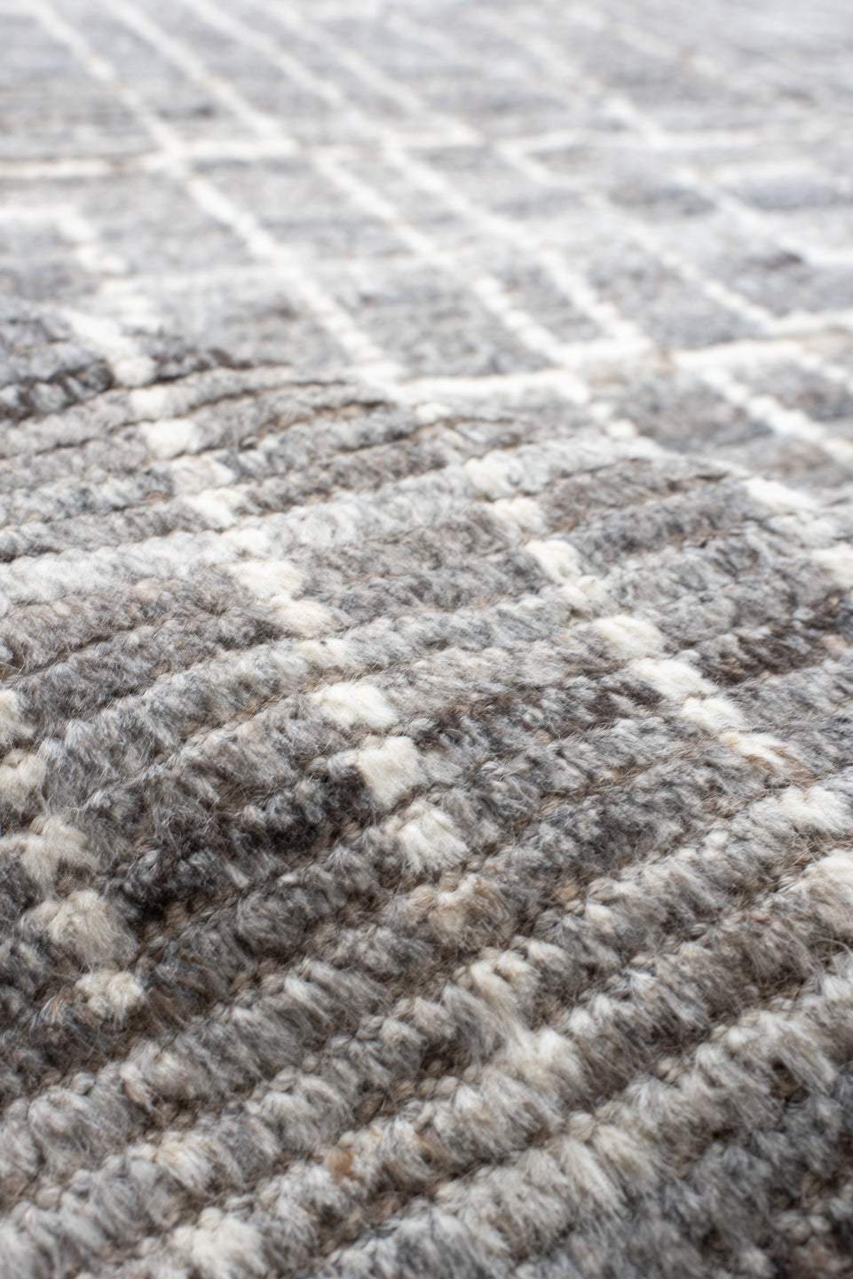 14' x 15' one-of-a-kind handmade vintage Tulu oversize rug. Color palette: dark gray, dim gray, gainsboro, gray, light gray