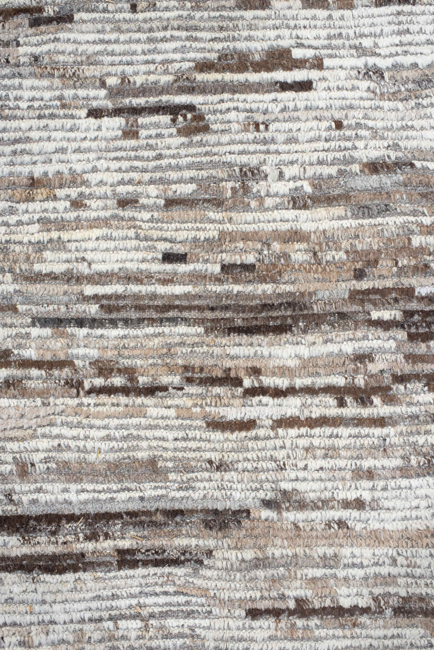 14' x 19' one-of-a-kind handmade vintage Tulu oversize rug. Color palette: ivory, taupe, brown, beige, gray