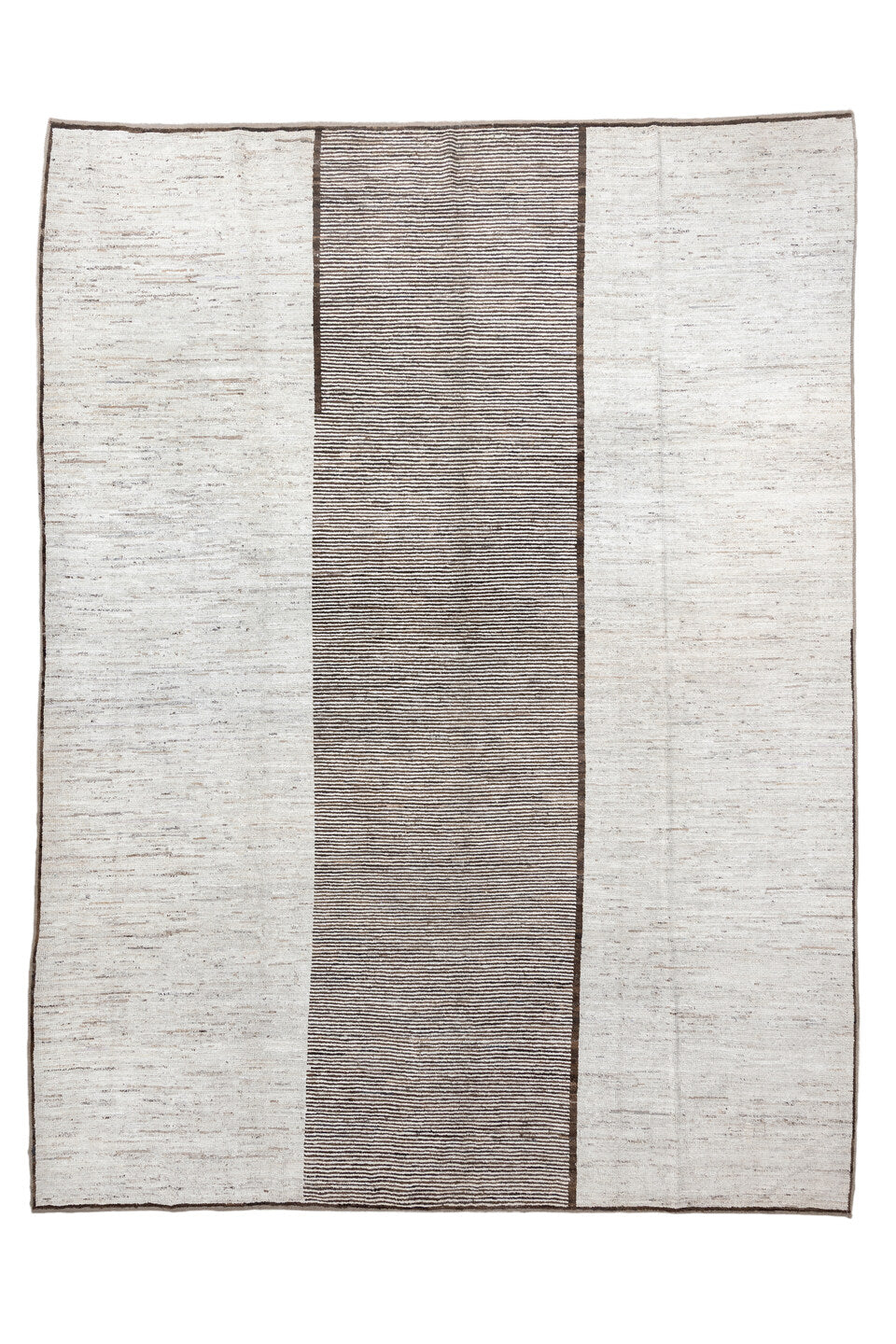 10' x 14' one-of-a-kind handmade vintage Tulu large size rug. Color palette: brown, dark gray, gainsboro, gray, light gray