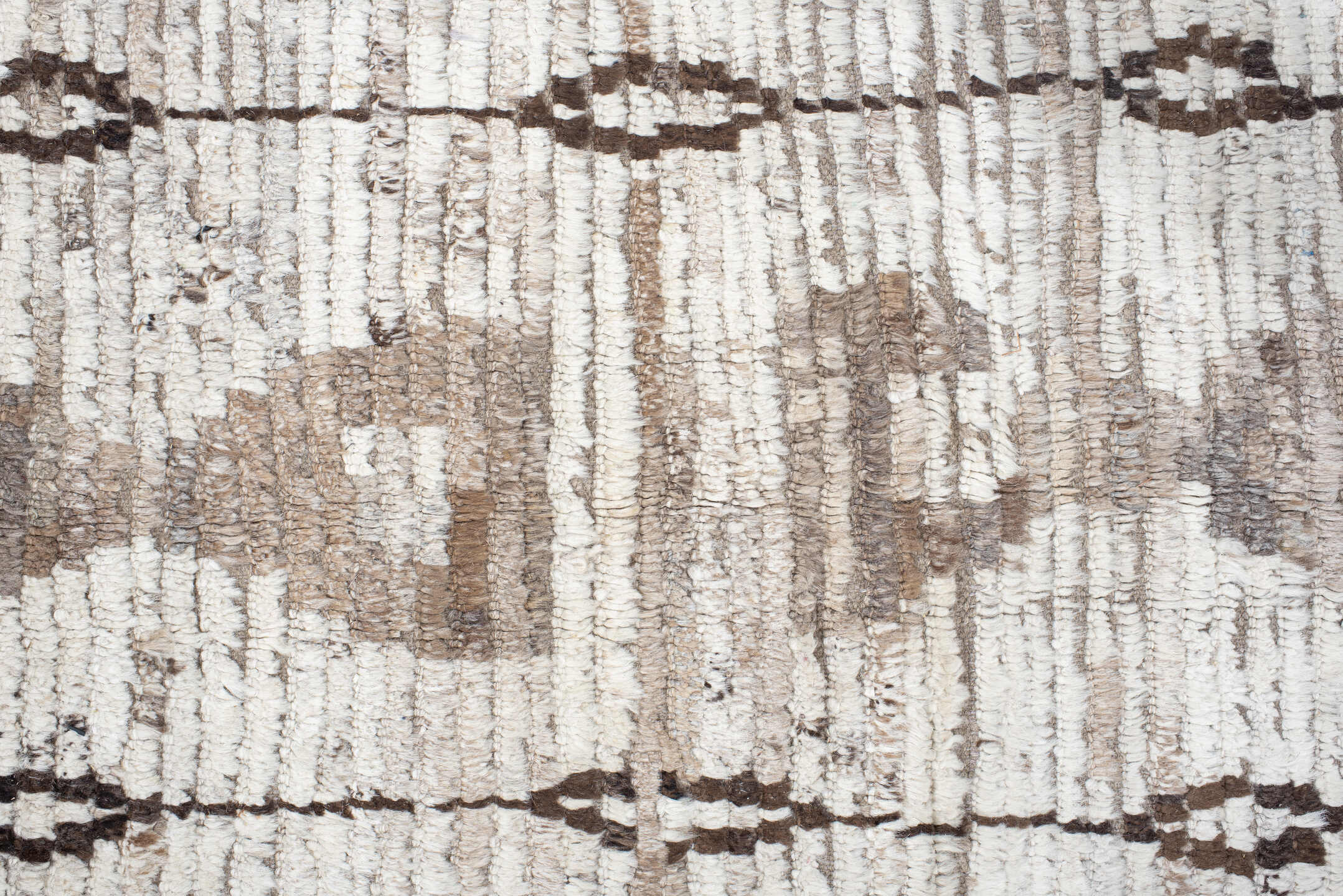 12' x 14' one-of-a-kind handmade vintage Tulu oversize rug. Color palette: dark gray, floral white, gray, light gray, linen