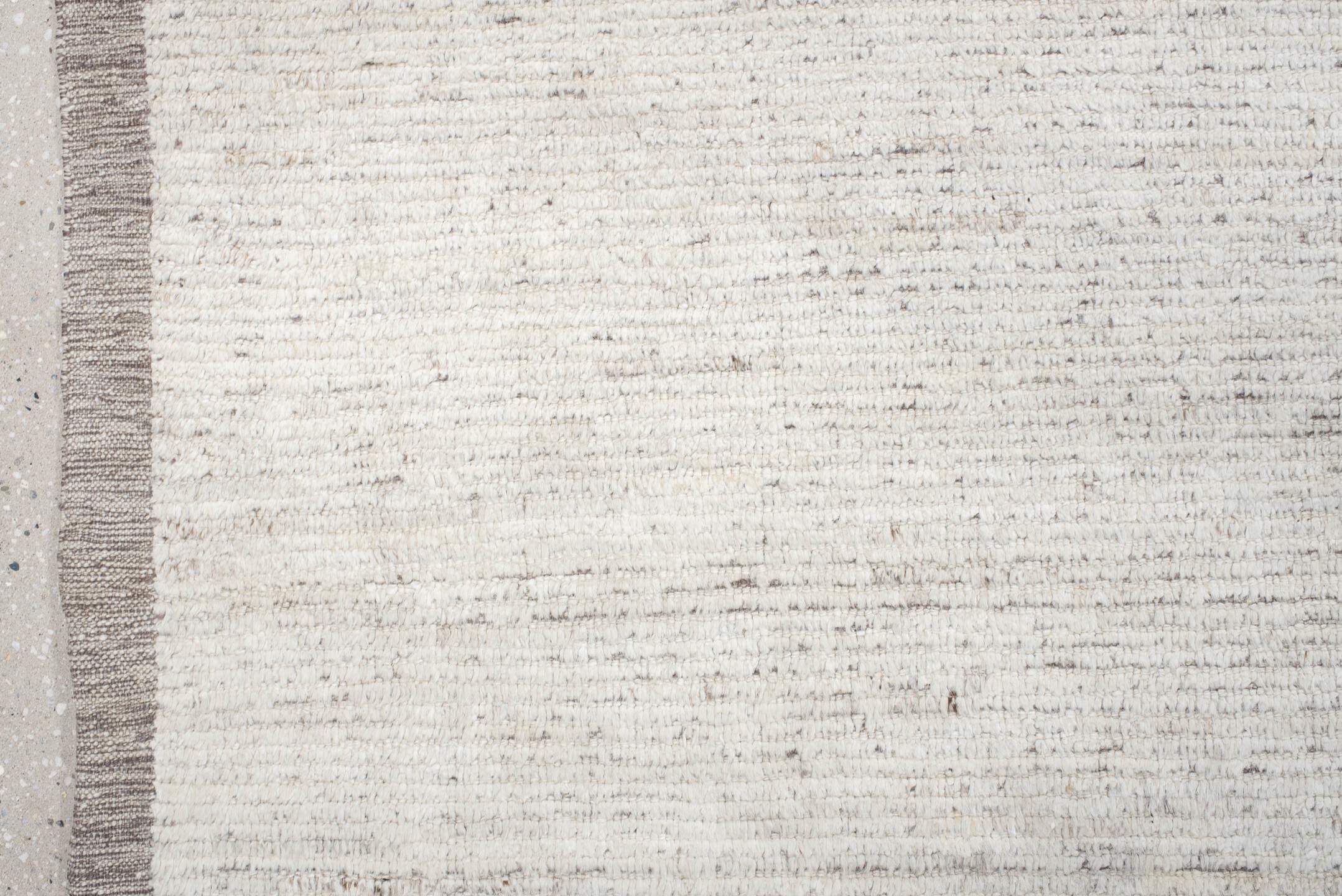 12' x 14' one-of-a-kind handmade vintage Tulu oversize rug. Color palette: ivory, taupe, beige, gray